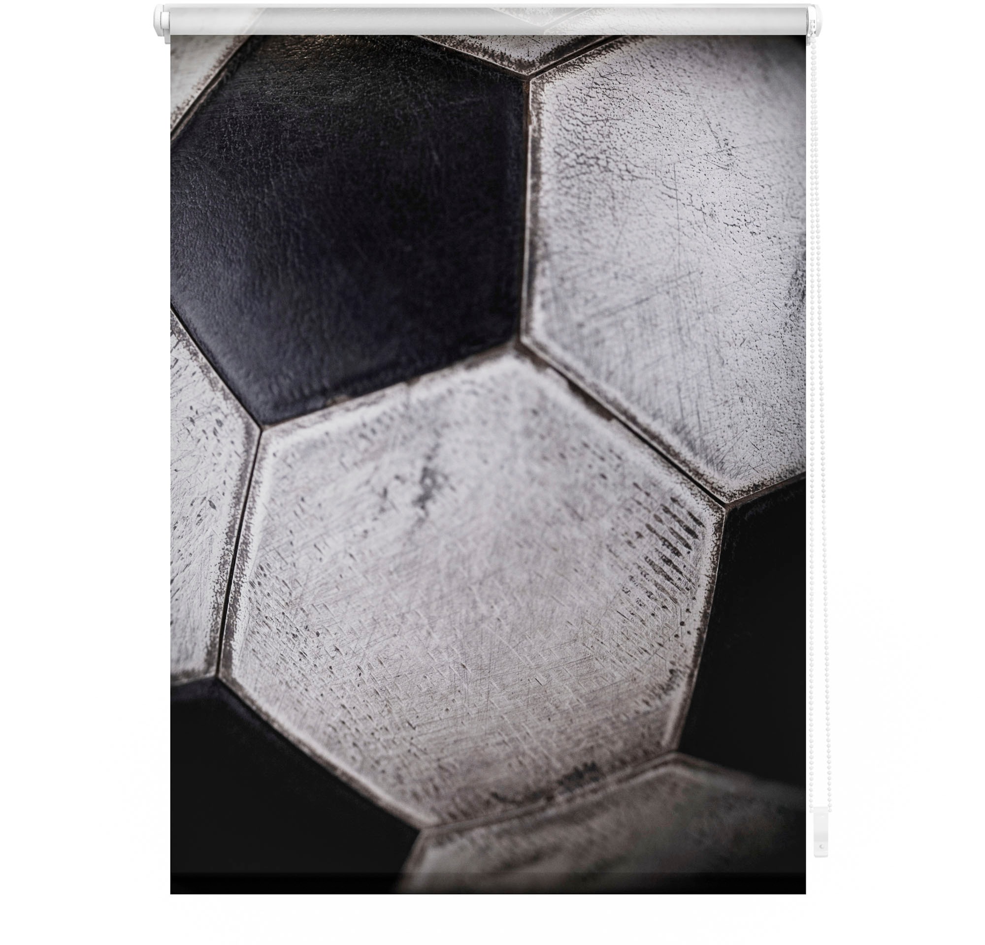 LICHTBLICK ORIGINAL Seitenzugrollo »Rollo Klemmfix, ohne Bohren, blickdicht, Retro Fussball - Schwarz-Weiss« blickdicht Blendschutz | Sichtschutz freihängend