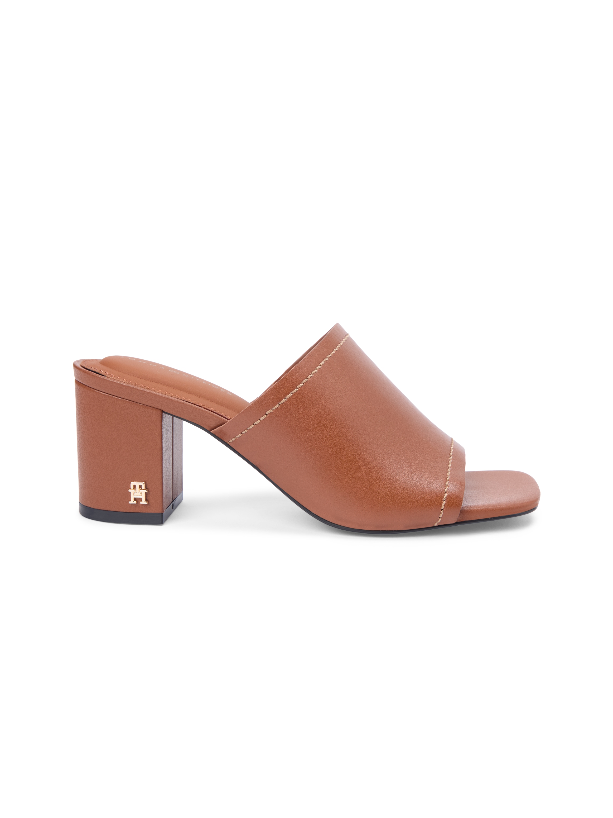 Tommy Hilfiger Pantolette »TH BLOCK HEEL MULE LTH«  Chaussure d’été, chaussure business avec bride douce