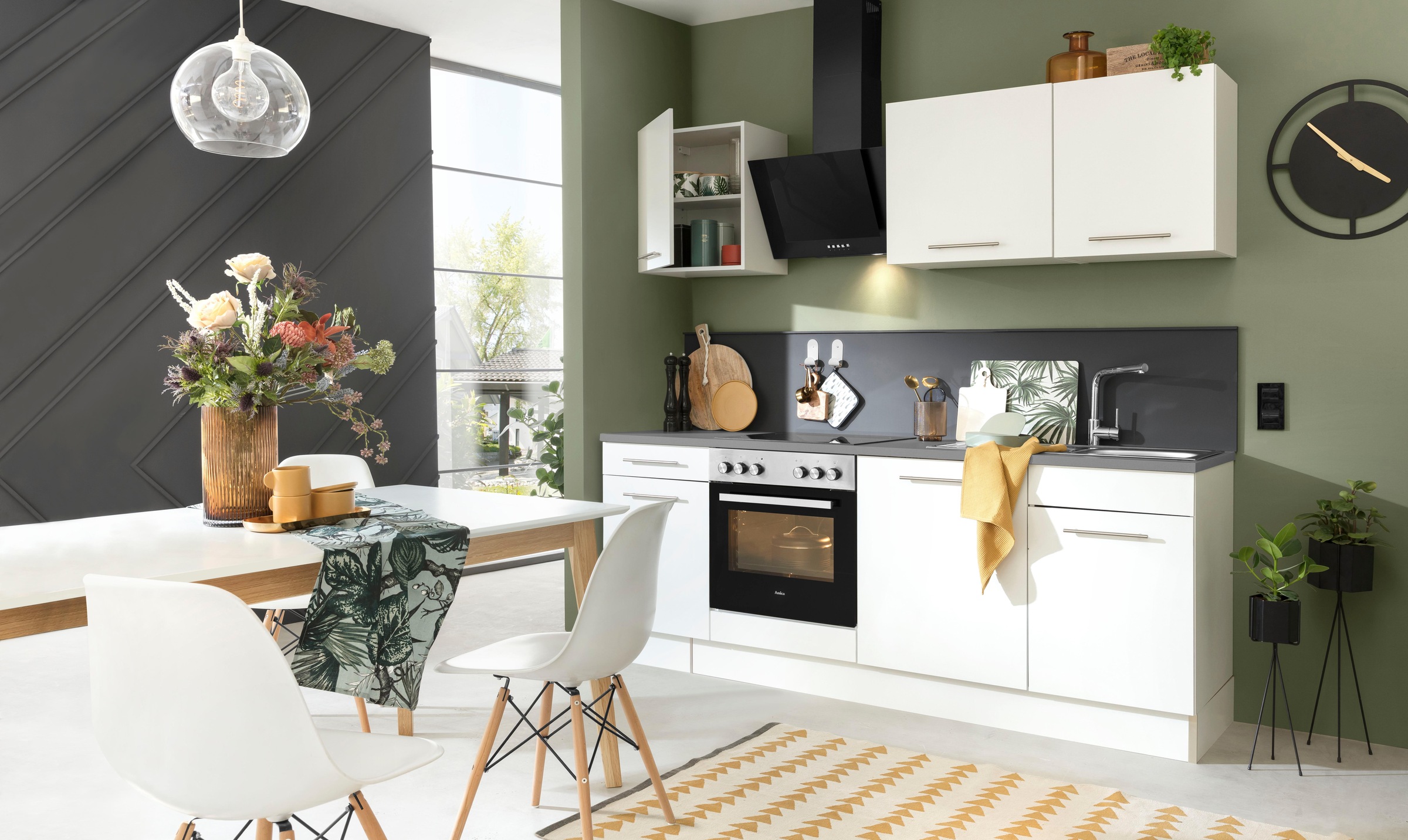 wiho Küchen Kitchenette »Ela« Breite 220 cm, Soft-Close-Funktion, höhenverstellbare Füsse