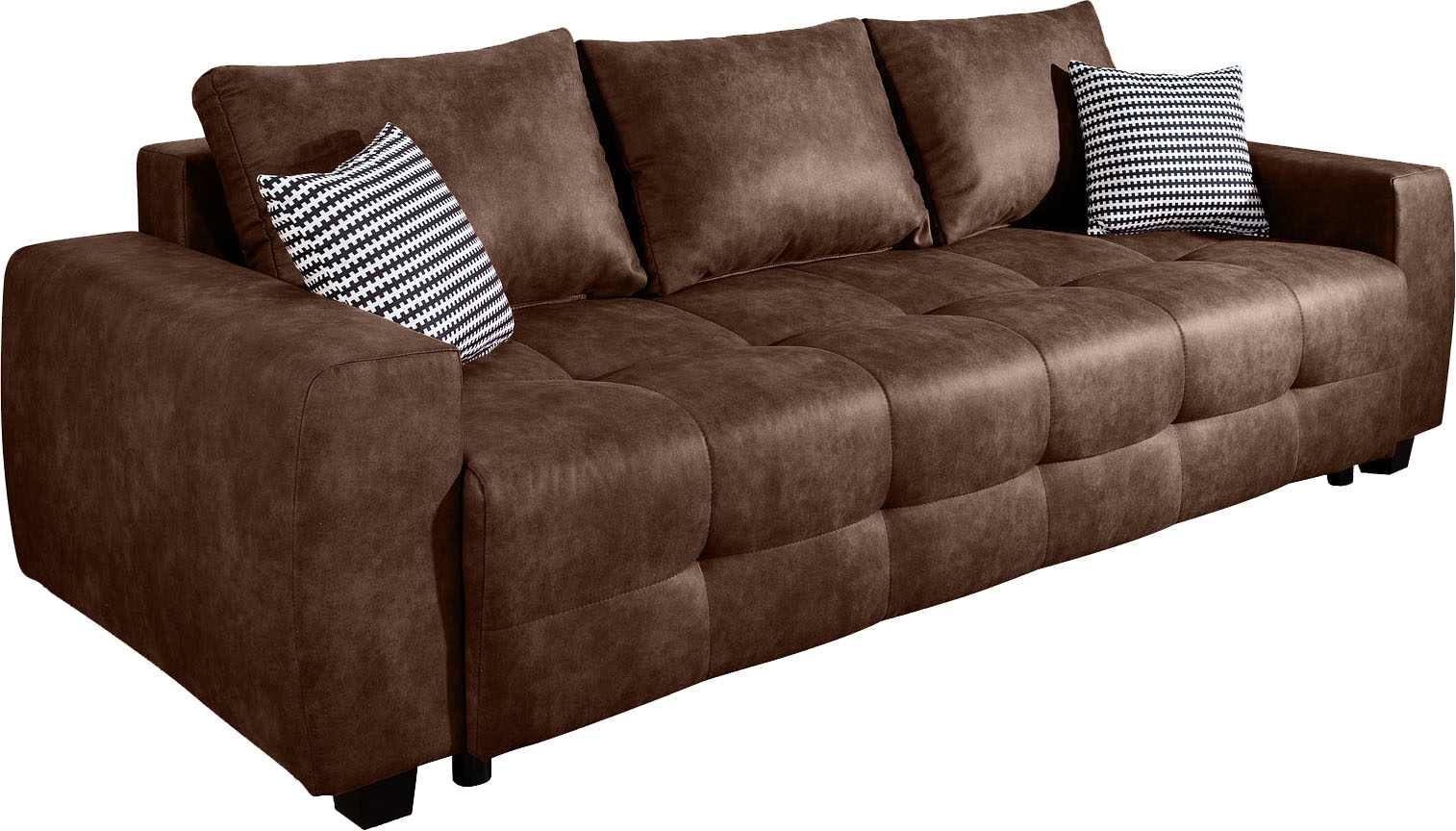 COLLECTION AB Canapé-lit »Bella, B: 241 cm, Liegefl. 142x194 cm« Bettfunktion, Bettkasten & 2 Zierkissen, Federkern