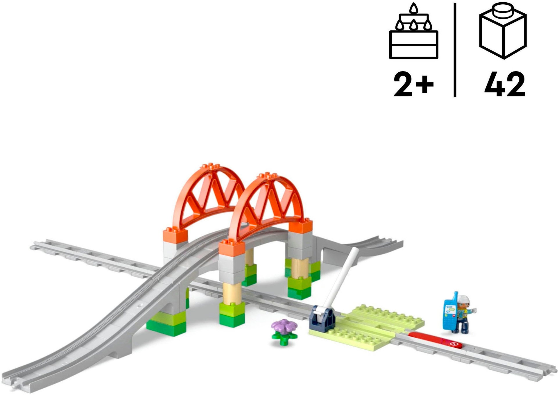 LEGO® Pions de construction »Eisenbahnbrücke und Schienen – Erweiterungsset (10426)« LEGO DUPLO Town; Made in Europe