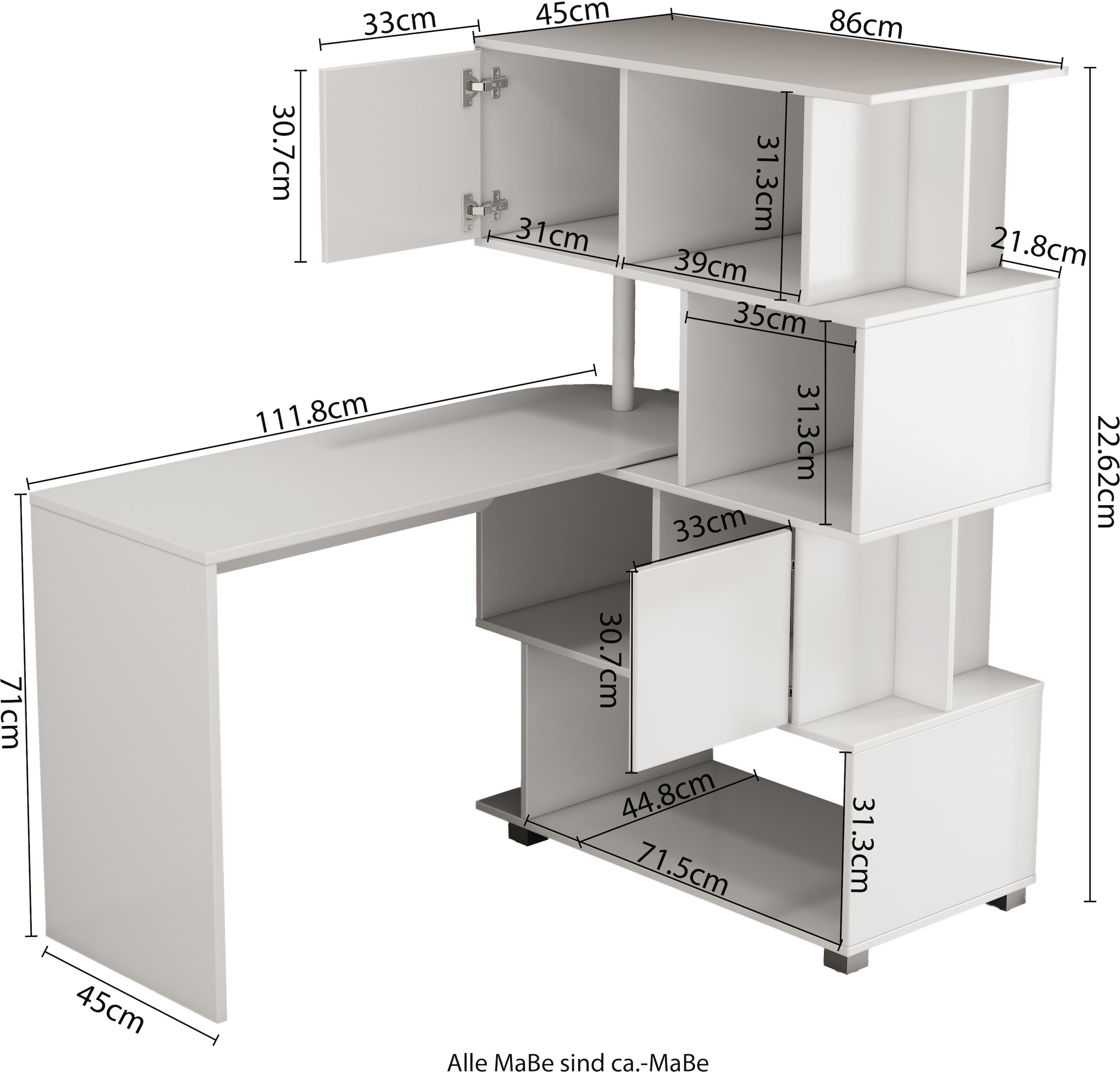 GOODproduct Schreibtisch »Inovo« Set,  als Eckschreibtisch oder Schreibtisch nutzbar, viel Stauraum