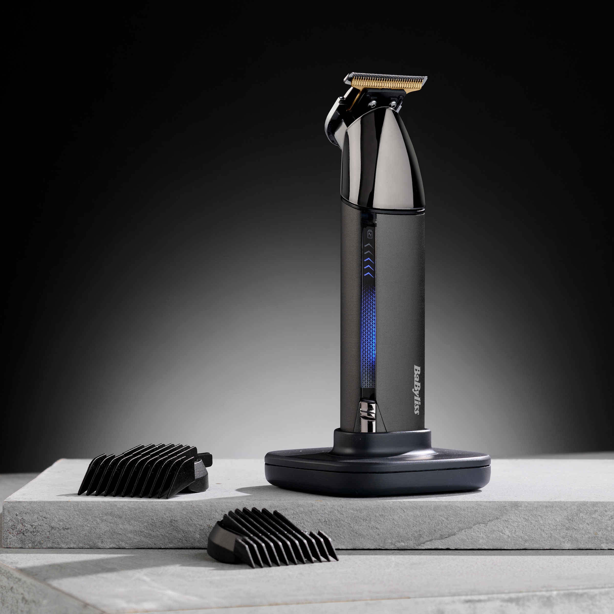 BaByliss Tondeuse à barbe »BaByliss Super-X Metal Barttrimmer, Bartschneider, wasserdicht, T996E« 2 Aufsätze Japanischer Stahl, 2 Kammaufsätze mit 6 Positionen 1–6mm, kabellos