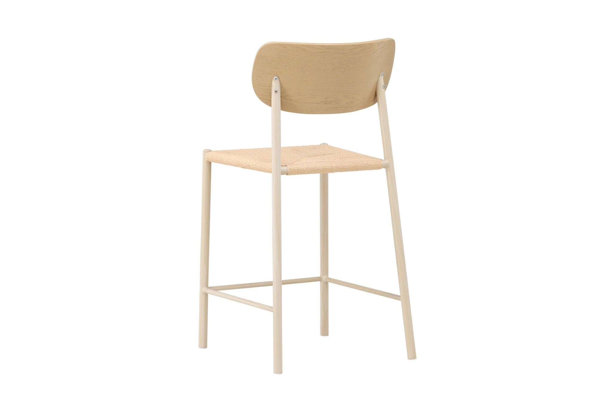 Venture Home Tabouret de bar »Polly, Barhocker mit Rückenlehne und geflochtenem Seilsitz, 120 kg« 1 cuis tlg. Tabouret de bar, rotin, cadre en acier, corde tressée, clair