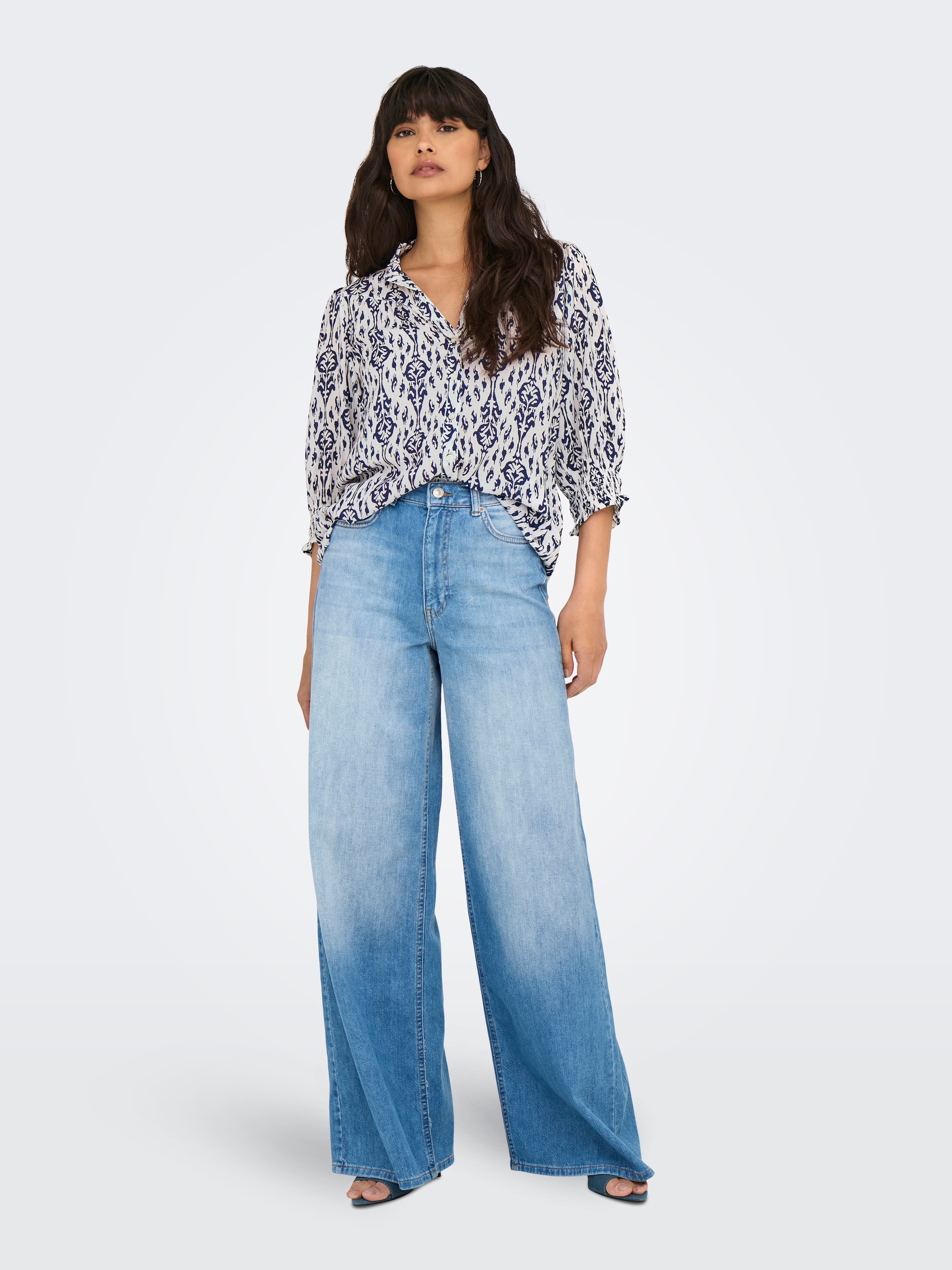 ONLY Kurzarmbluse »ONLRAYA 3/4 SHIRT WVN NOOS« Viskose, regular fit