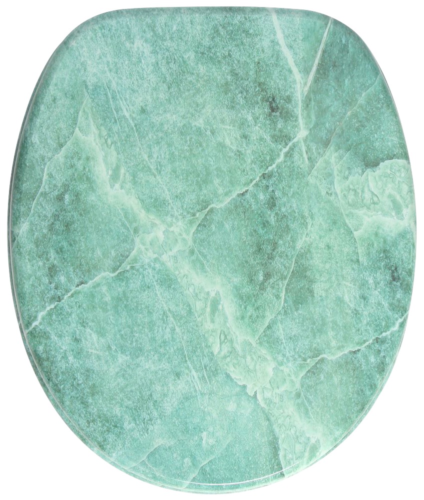 Sanilo Set d'accessoires de salle de bain »Marmor Grün« bestehend aus WC-Sitz, Badteppich und Waschbeckenstöpsel