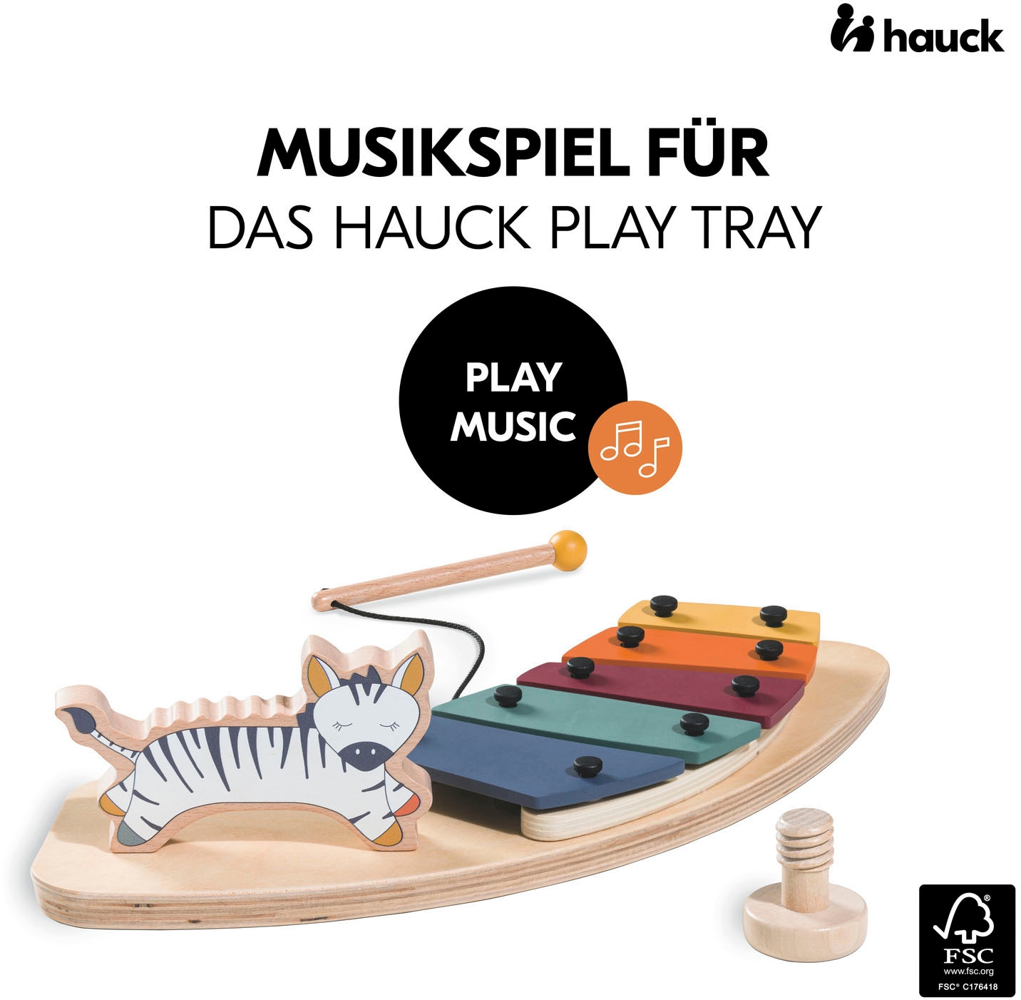 Hauck Spielzeug-Musikinstrument »Play Music Zebra für Hauck Spielbrett Play Tray« FSC® - schützt Wald