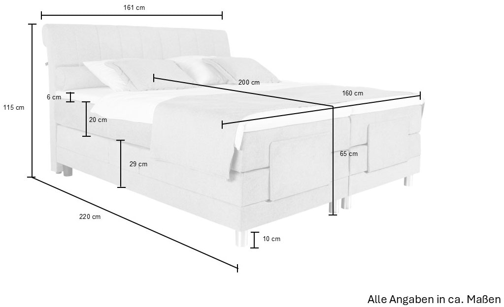 alina Lit boxspring »Elsa mit Motor« inklusive Matratze und Topper, in verschiedenen Grössen und Härtegraden