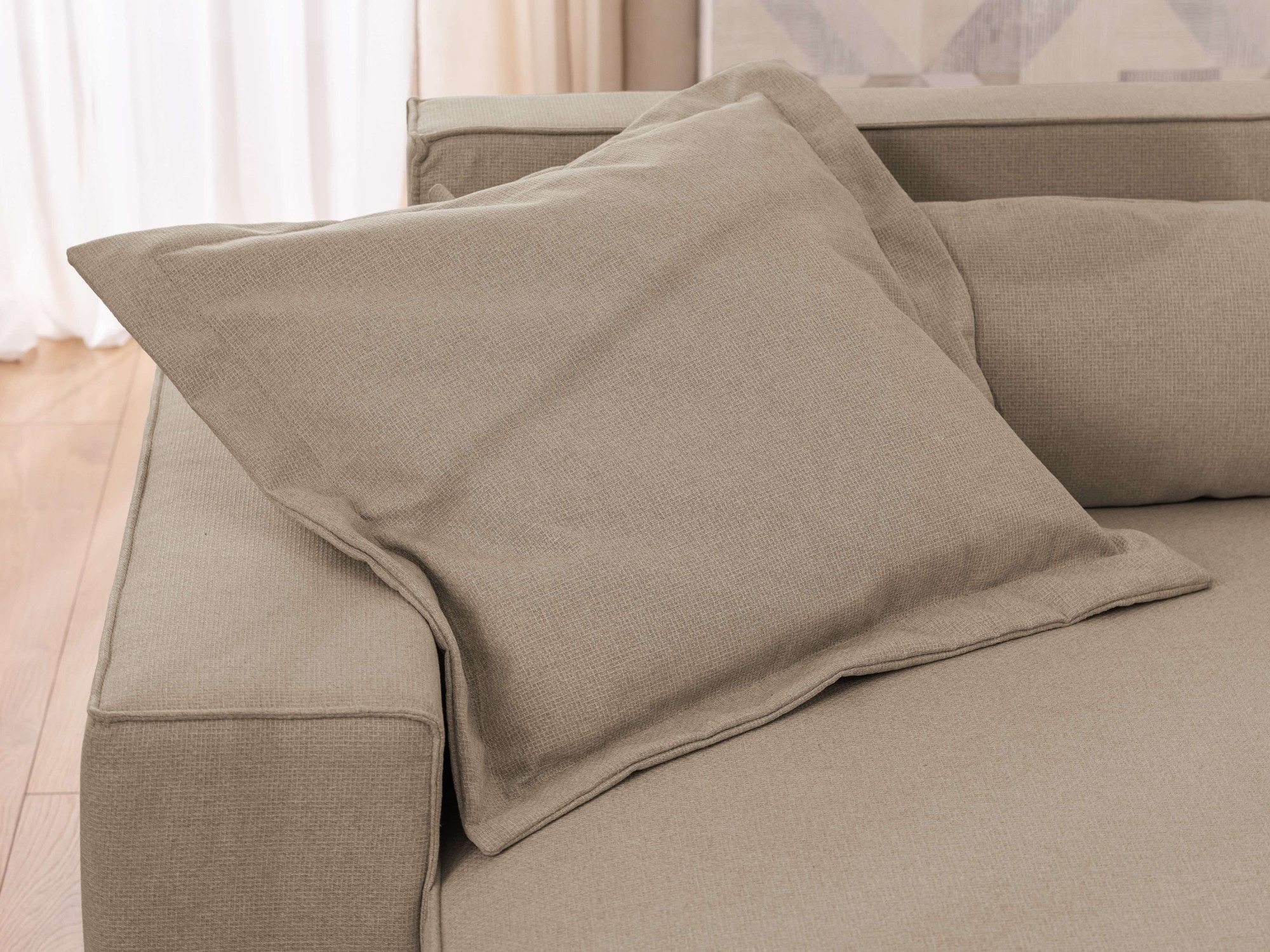 GOODproduct Canapé d'angle »KINLEE Design-Sofa mit Recamiere rechts/links, Masse B/T/H 251/144/70cm« L-Form mit Wellenunterfederung, ohne Bettfunktion, modern und beguem