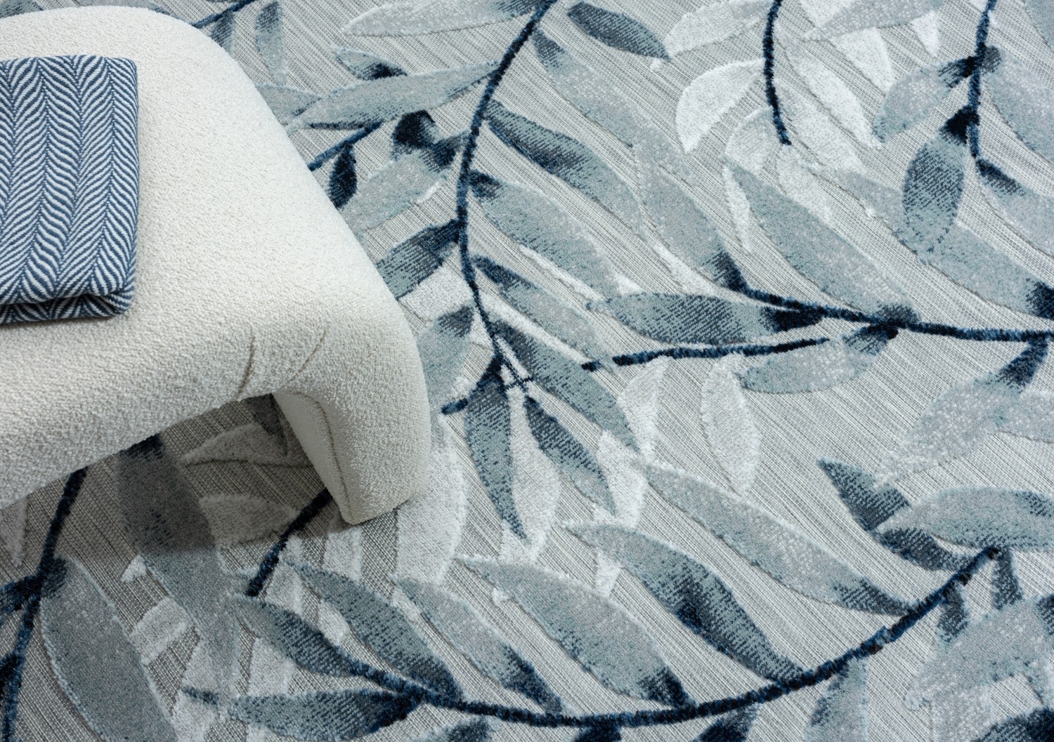 Myflair Möbel & Accessoires Teppich »Olivia, LAGERRÄUMUNG!« rechteckig 8 mm Höhe Blätter Motiv, Hoch-Tief Effekt, Outdoor geeignet, Balkon, Terrasse