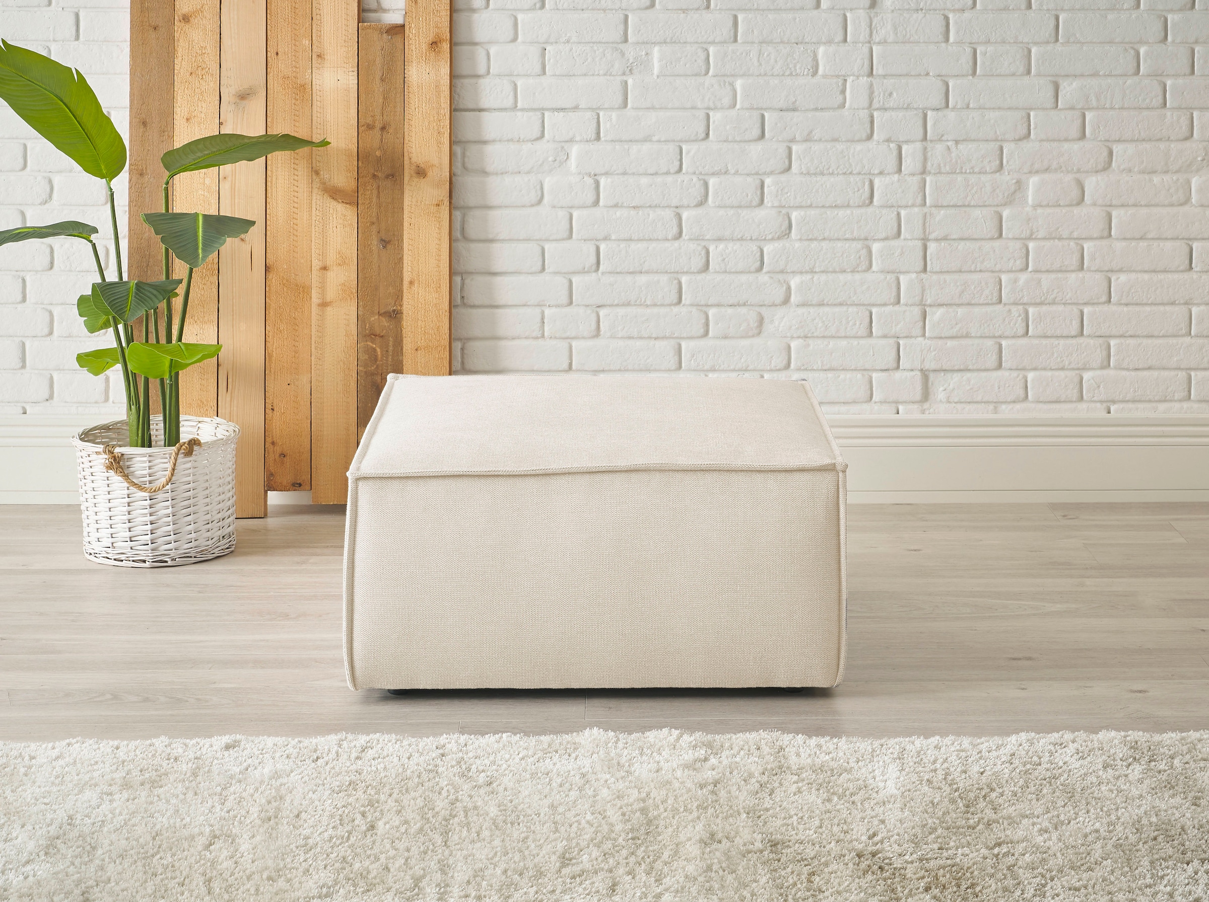 GOODproduct Tabouret »FINNLEY Struktur fein, Polsterhocker kombinierbar m. der Serie FINNLEY« adapté au loveseat de la série Finnley