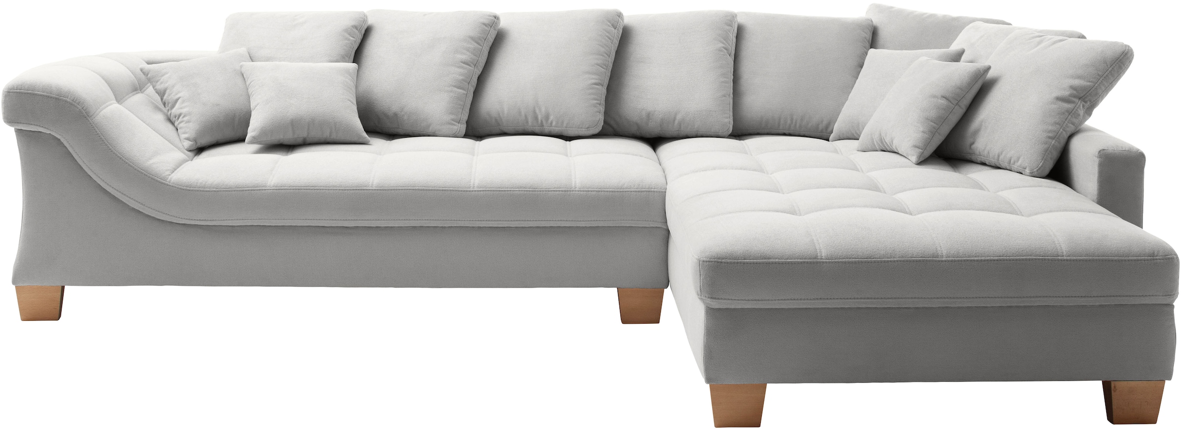 Mr. Couch Canapé d'angle »Bologna, L-Form, mit Holzfüssen« wahlweise mit Kaltschaum