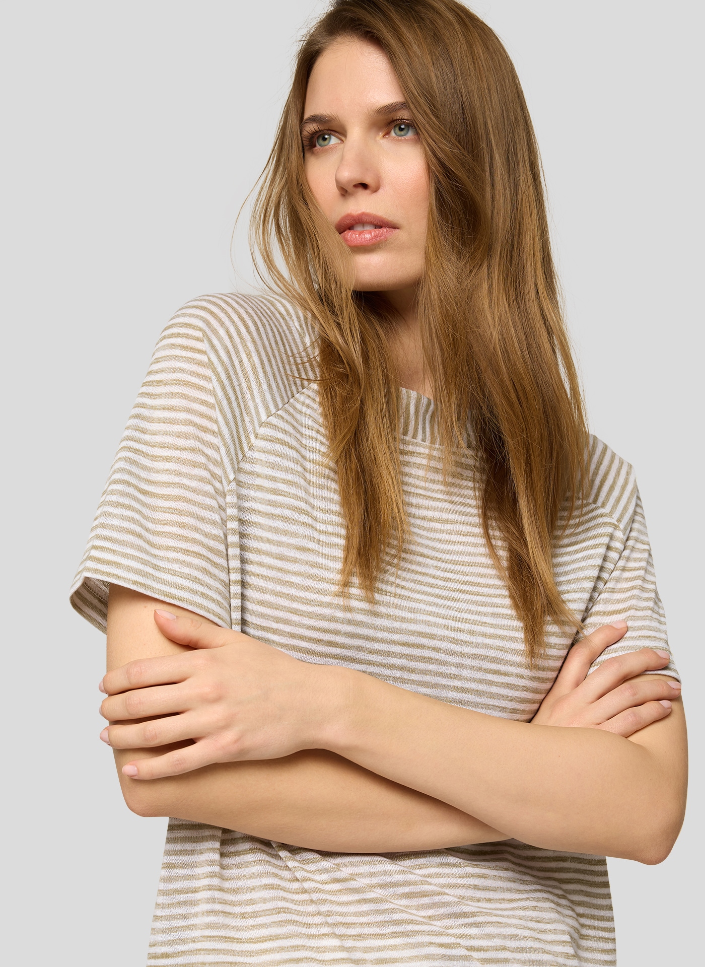 Rabe T-shirt à manches courtes im Streifen-Look und mit Rundhals