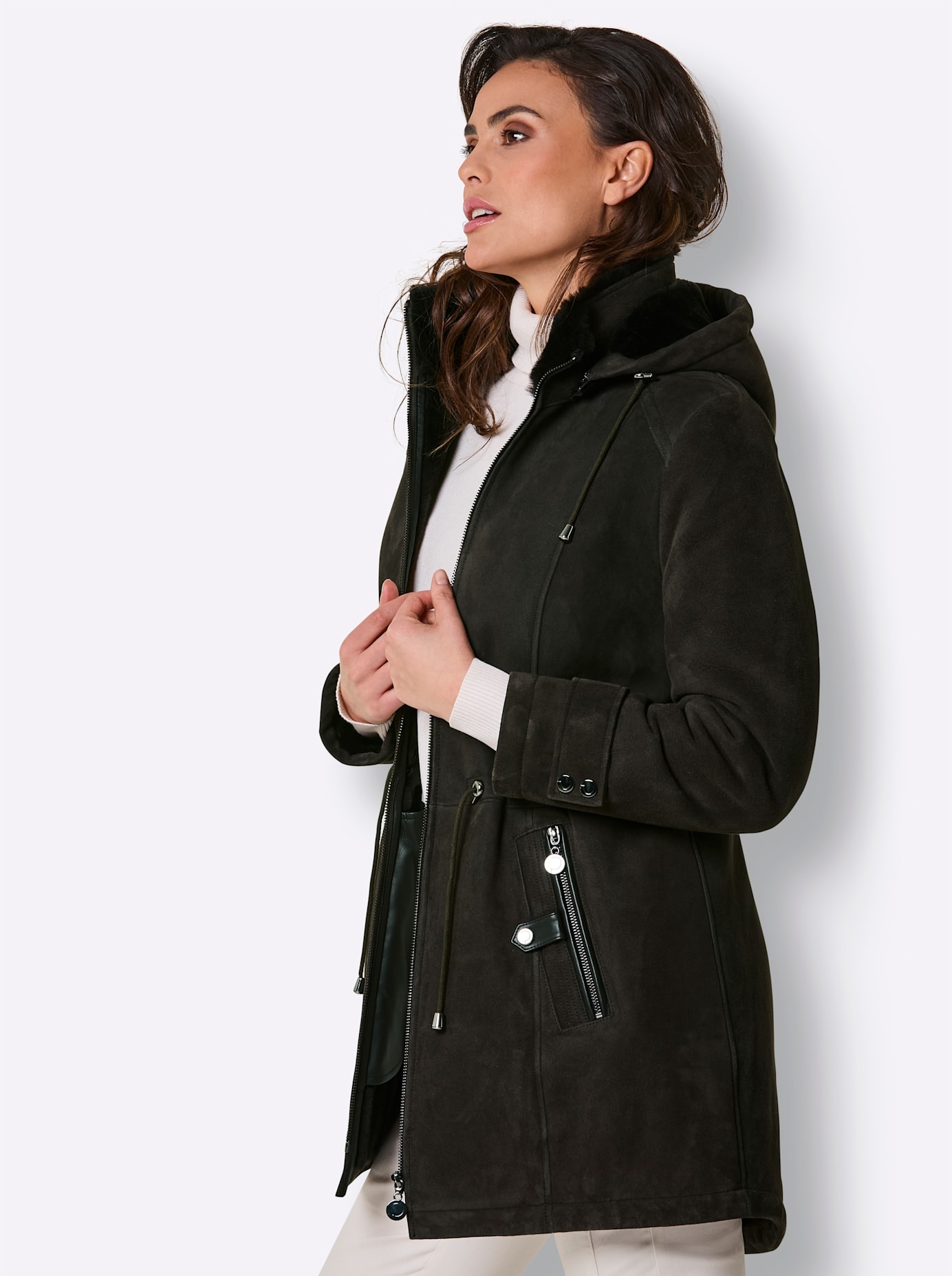 Mainpol Veste en cuir mit Kapuze