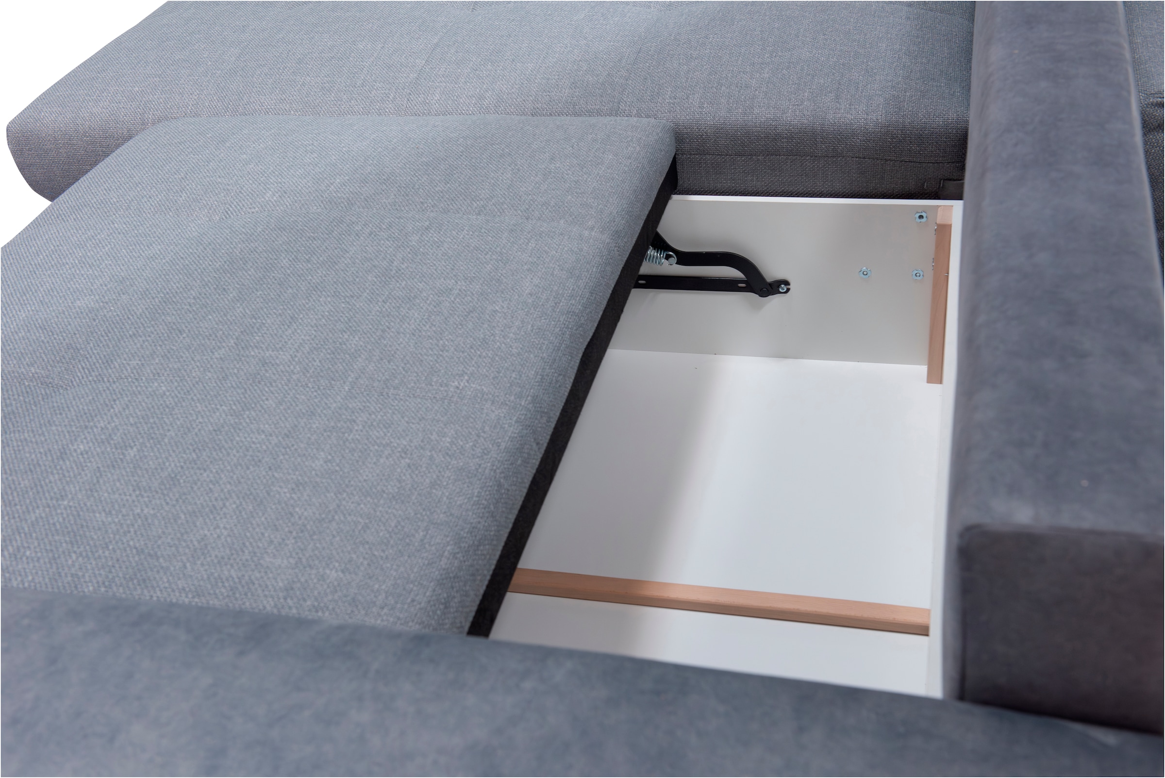 exxpo - sofa fashion Canapé d'angle »Larnaca, inkl. Bettfunktion und Bettkasten, bequem und komfortabel,« mit extrabreiten Rückenkissen und 2 Zierkissen