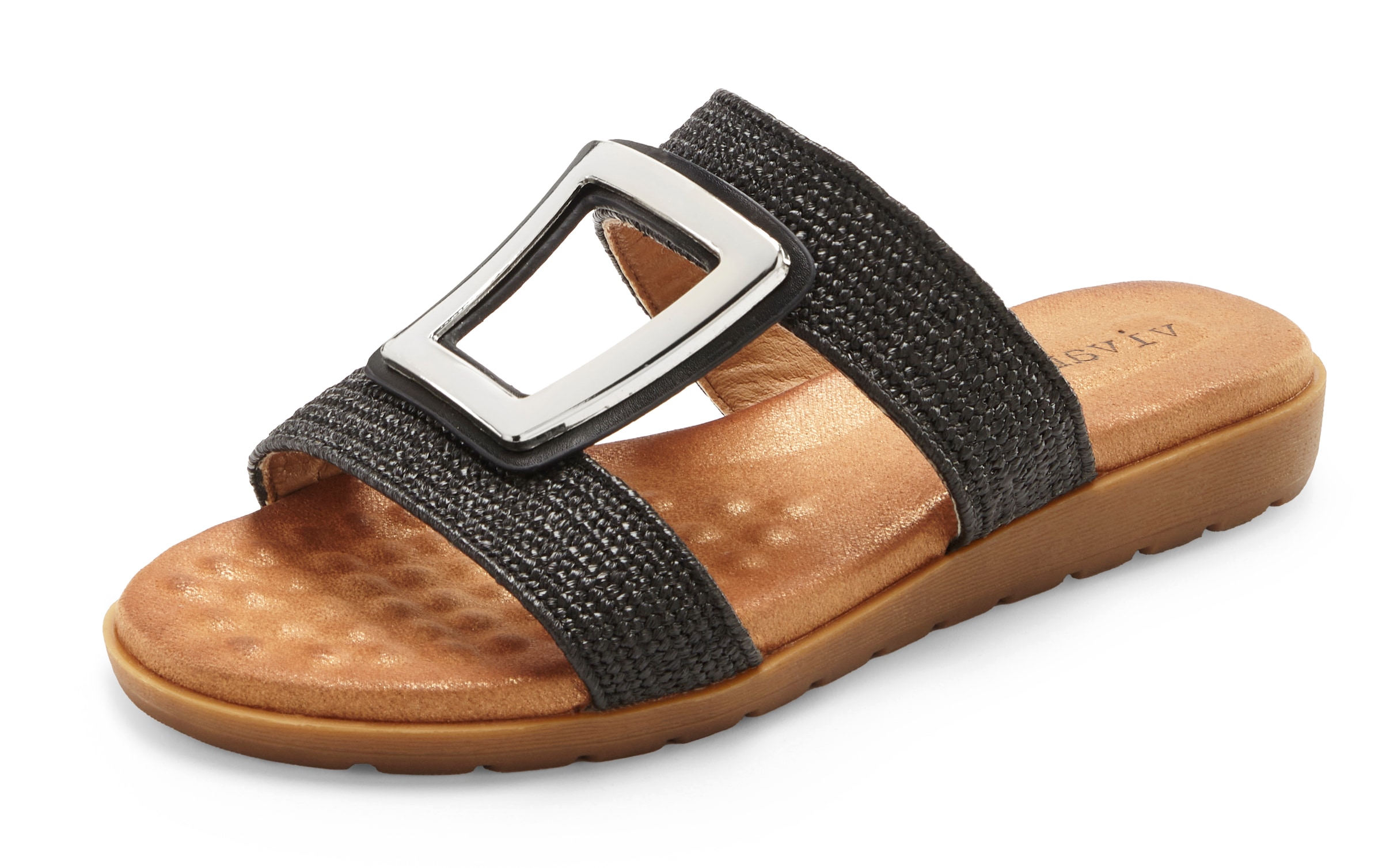Vivance Pantolette »Sandale, Sommerschuh, offener Schuh, Mule,«  NEU mit modischem Schmuckelement und softer Innensohle VEGAN