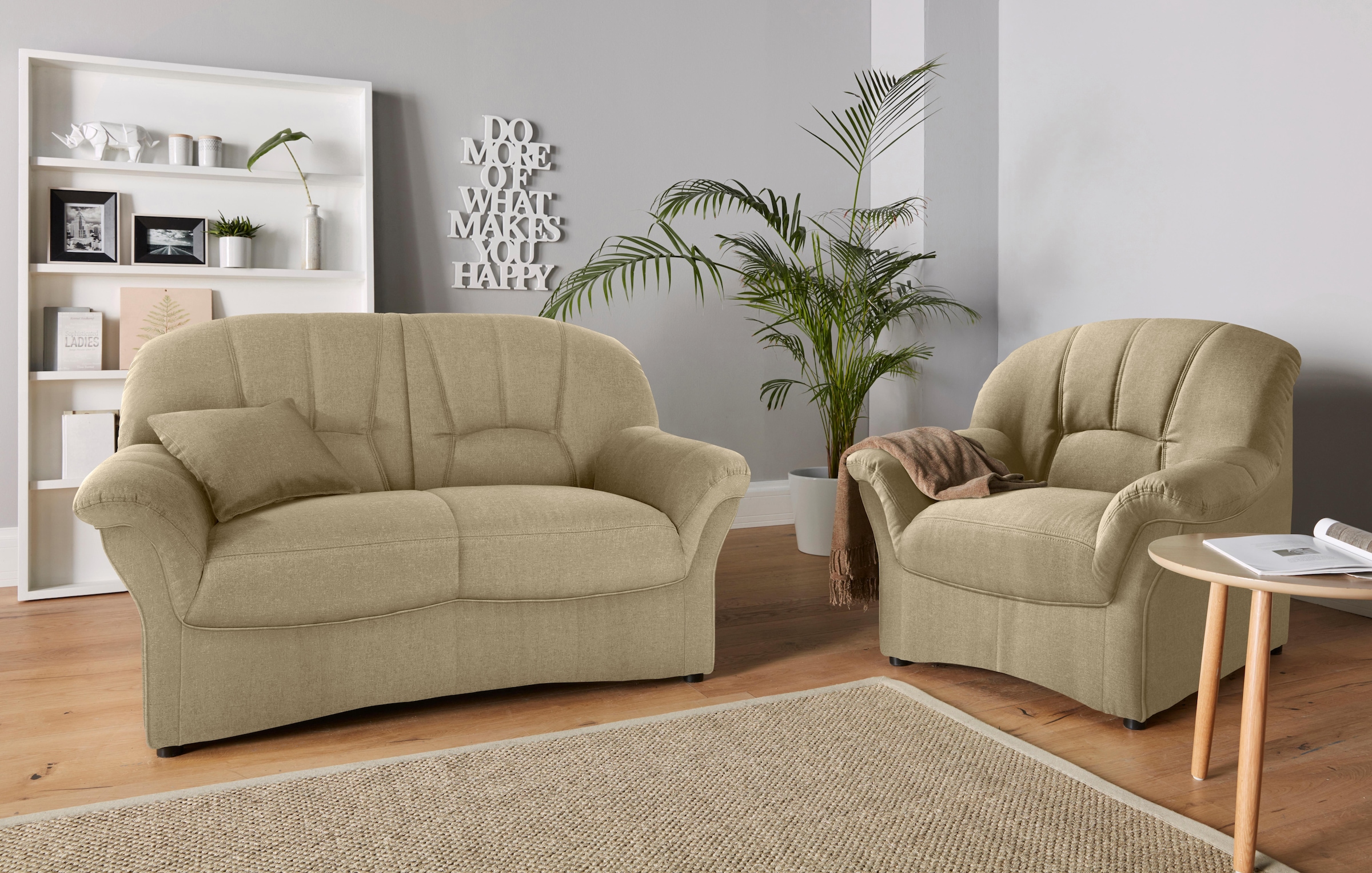 DOMO collection Sessel »Bahia zeitlos, elegant mit bequemen Armlehnen« inklusive Federkern