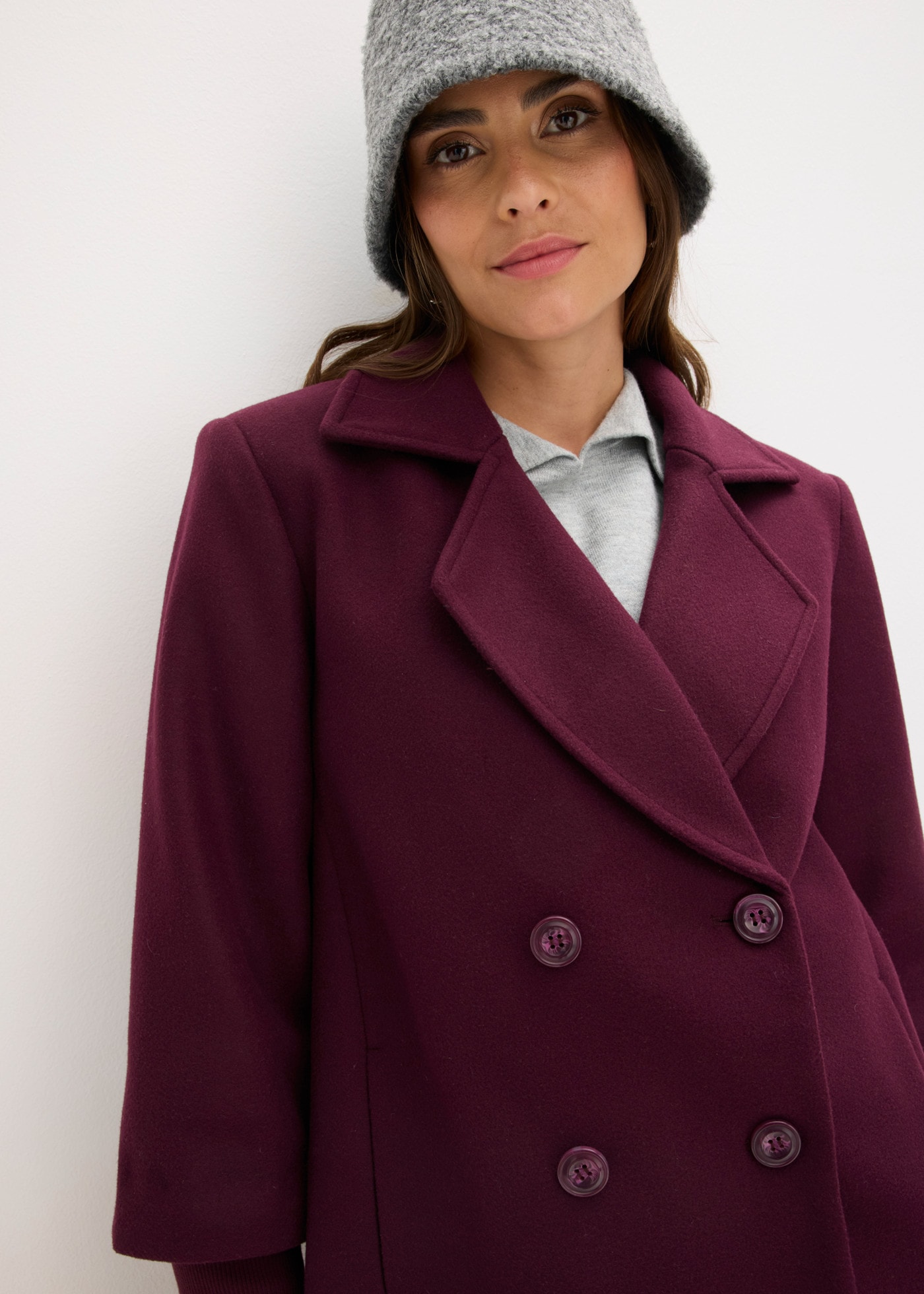 bonprix Caban avec col à revers, coupe régulière, en polyester