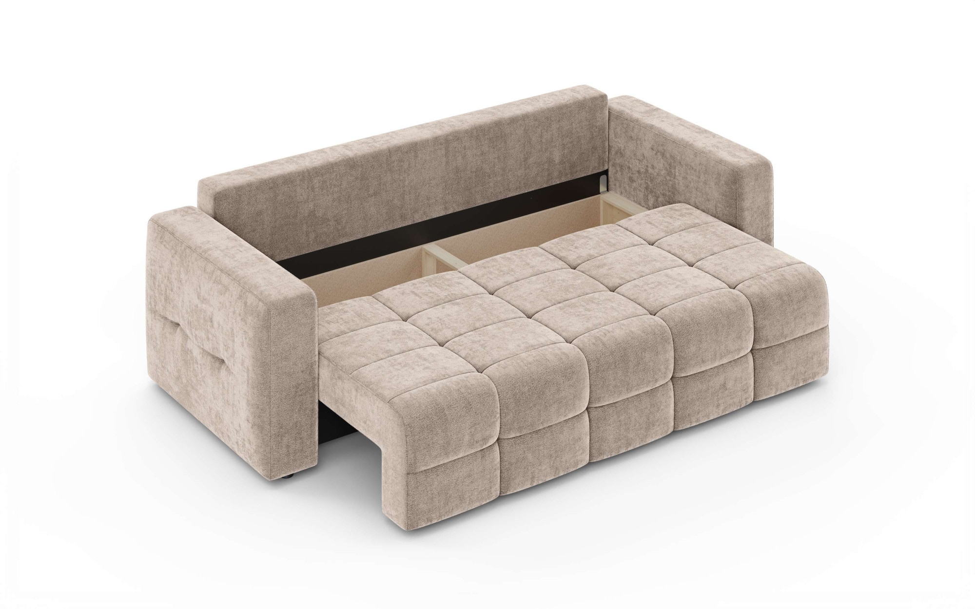 GOODproduct 3-places »JONNO Schlafsofa mit Bettkasten, komfortables Sitzgefühl, Breite 242cm« Liegefläche 150x193cm, inklusive Rückenkissen, moderne Steppung