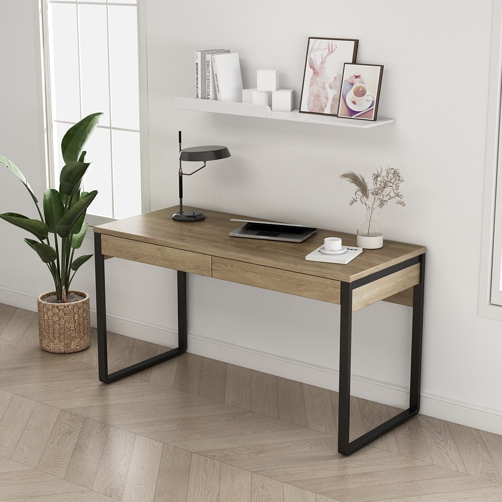 GOODproduct Bureau »Moid, Computertisch im modernen Design,« Breite 120/140/160 cm, mit Metallbeinen & Schublade