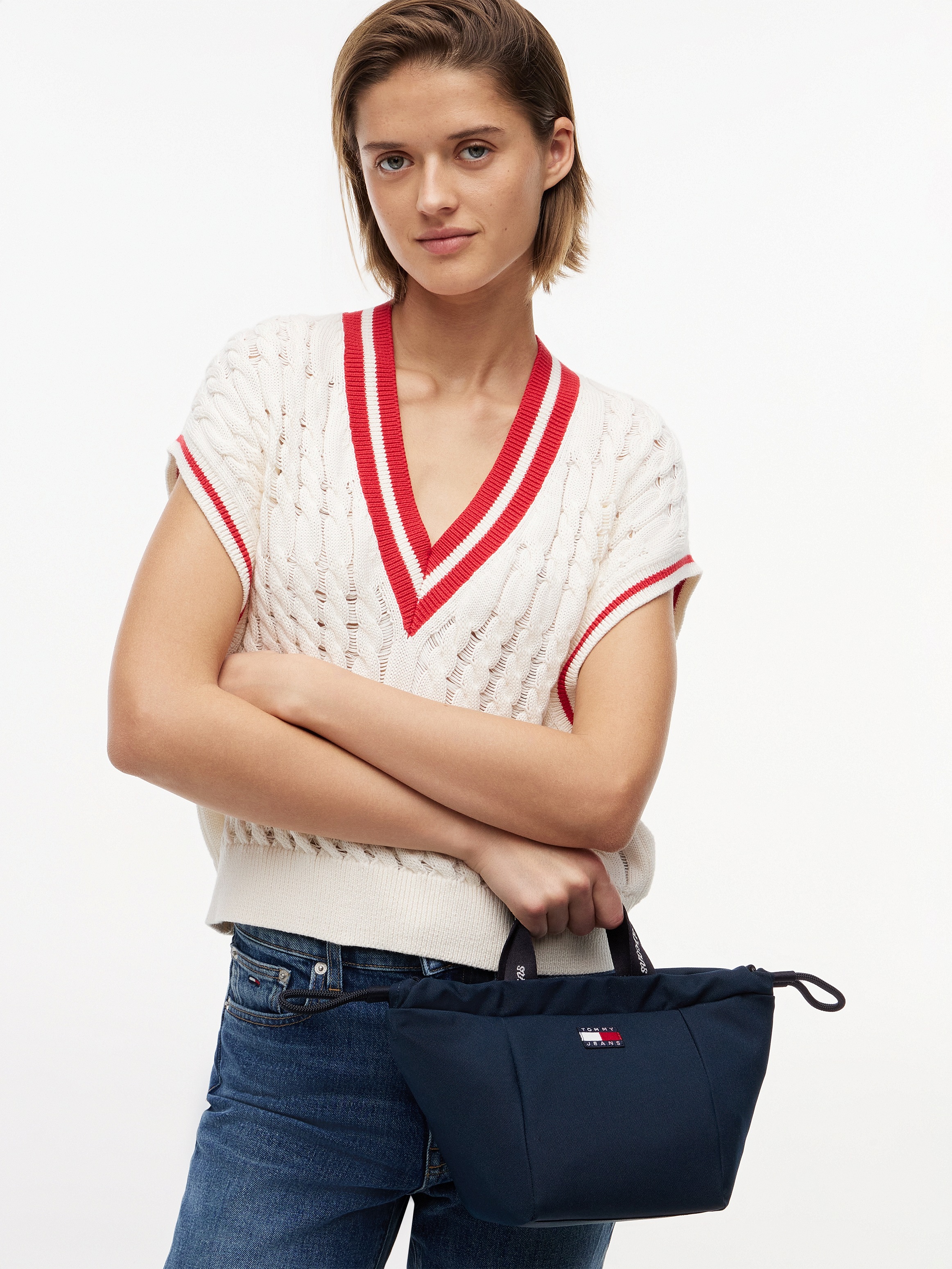 Tommy Jeans Sac de transport »TJW ESS DAILY MINI TOTE« Sac à main femme avec cordon de serrage