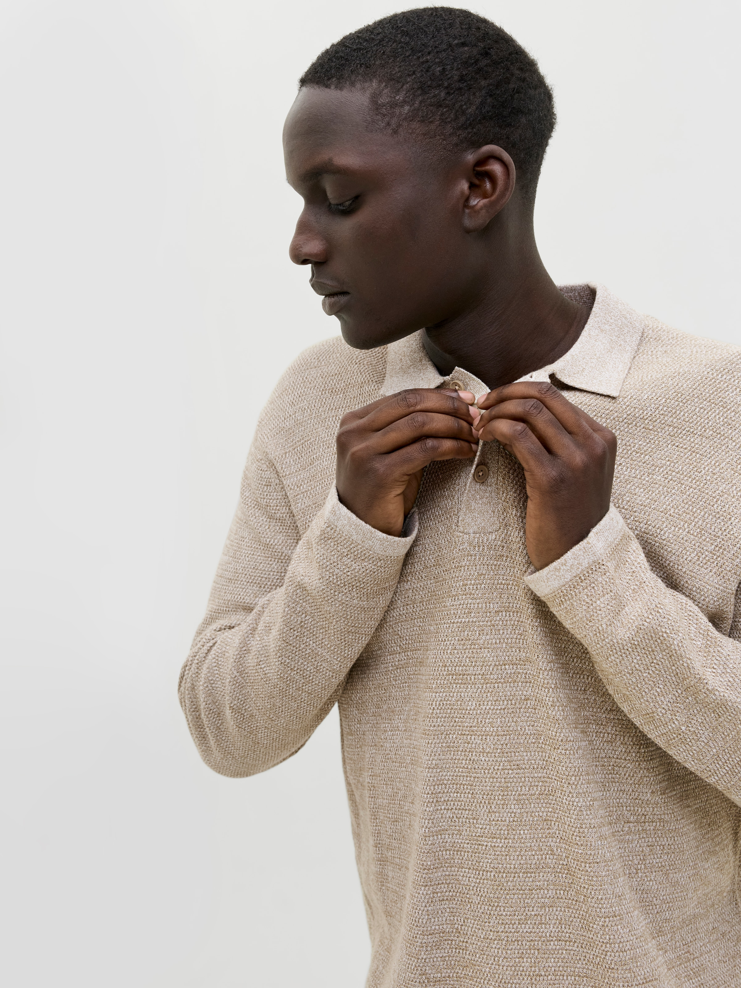 Jack & Jones Pull en tricot »JJEGEORGE KNIT POLO LS SN«