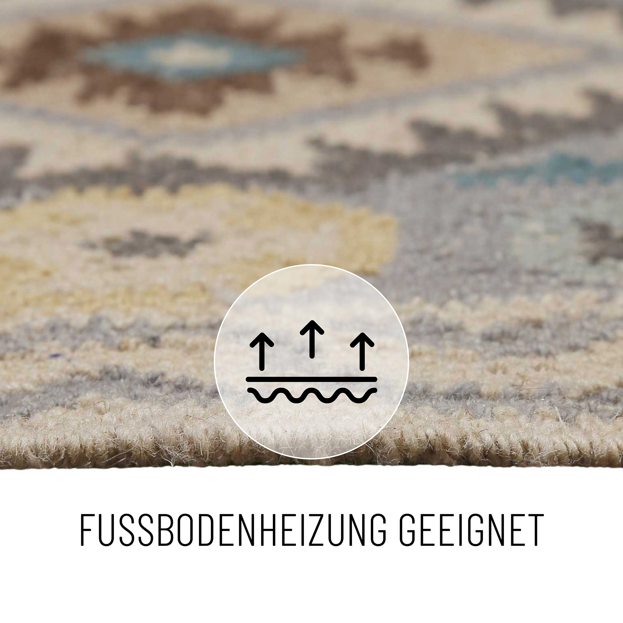 Green Looop Tapis en laine »Migny« Rectangulaire 5 mm Höhe Fransen, Kelim, handgewebt, Natur, Wohnzimmer, Schlafzimmer, Raute