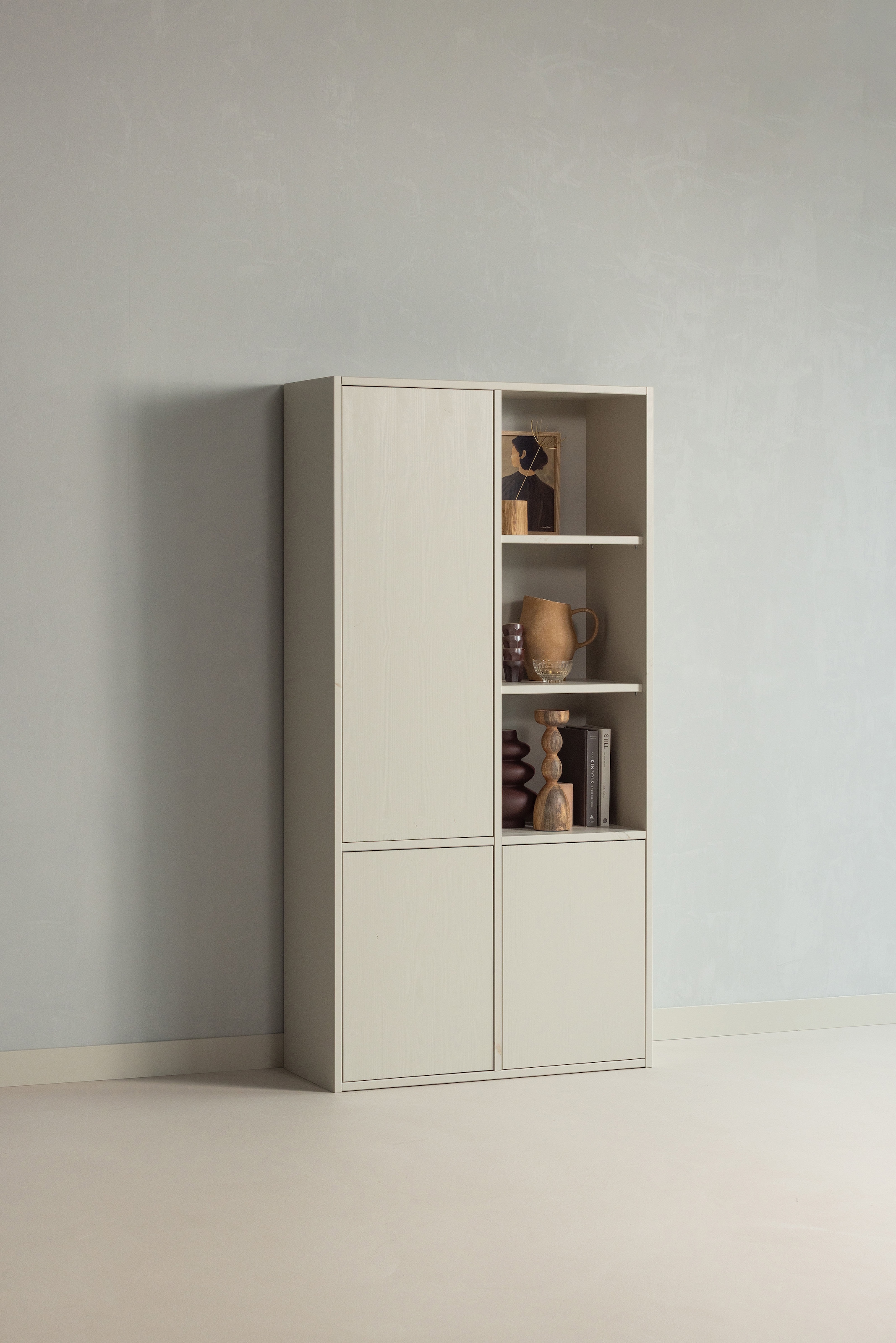 WOOOD Mehrzweckschrank »Merel FSC® Massivkiefer und Druckmechanismus B 100 x T 39,5 x H 200 cm« Tragkraft 10 kg pro Einlegeboden, einfach zu montierbar, Pfleigleicht