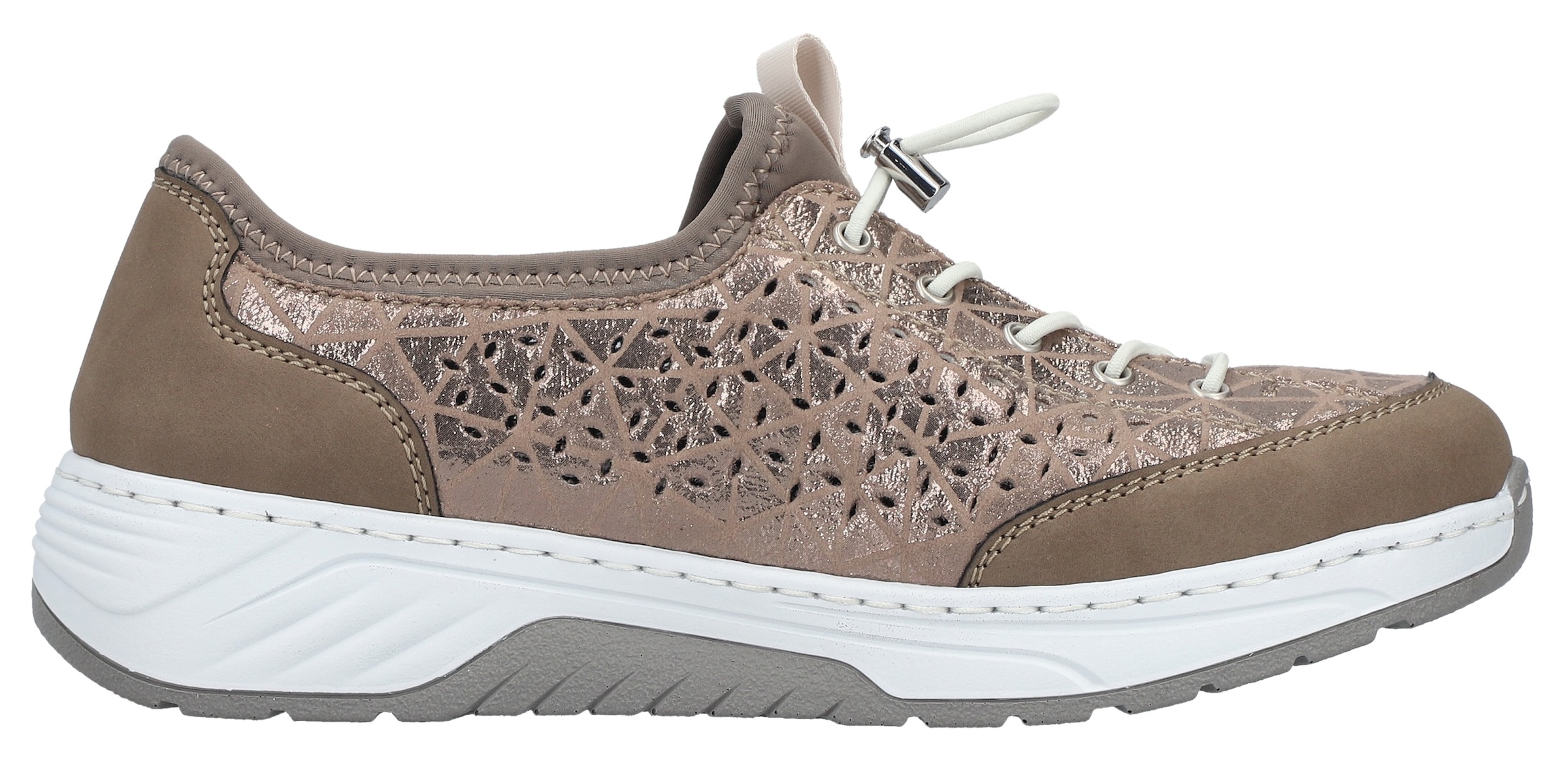 Rieker Baskets slip-on  mocassin, sneaker de loisirs, chaussure basse effet métallisé