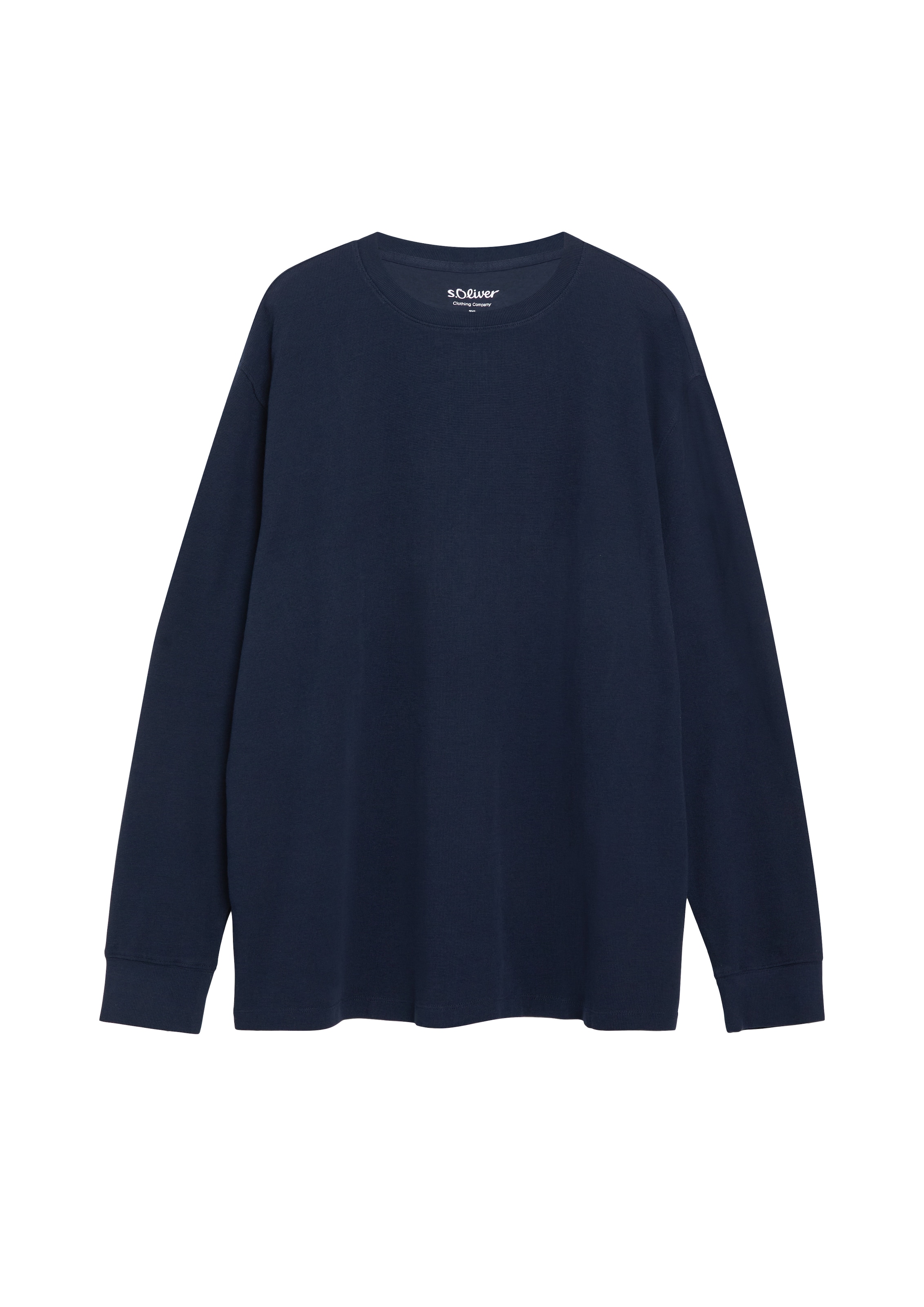 s.Oliver Men Big Sizes Langarmshirt Rippblende und gerippte Ärmelbündchen sorgen für einen guten Sitz