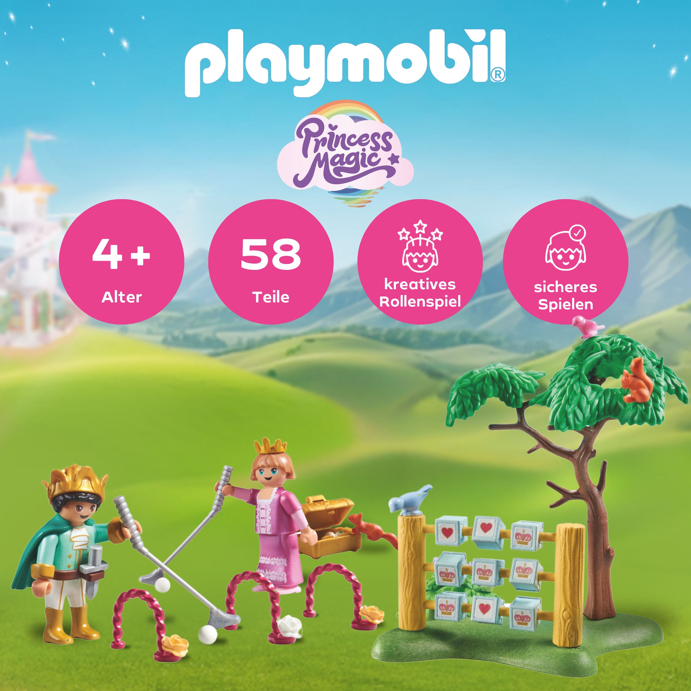 Playmobil® Konstruktions-Spielset »Königskinder im Spielgarten (71849), Playmobil Princess Magic«