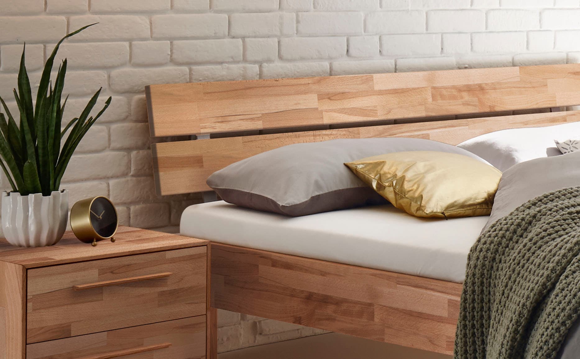 HASENA Lit en bois »Prato« hauteur du pied 25 cm