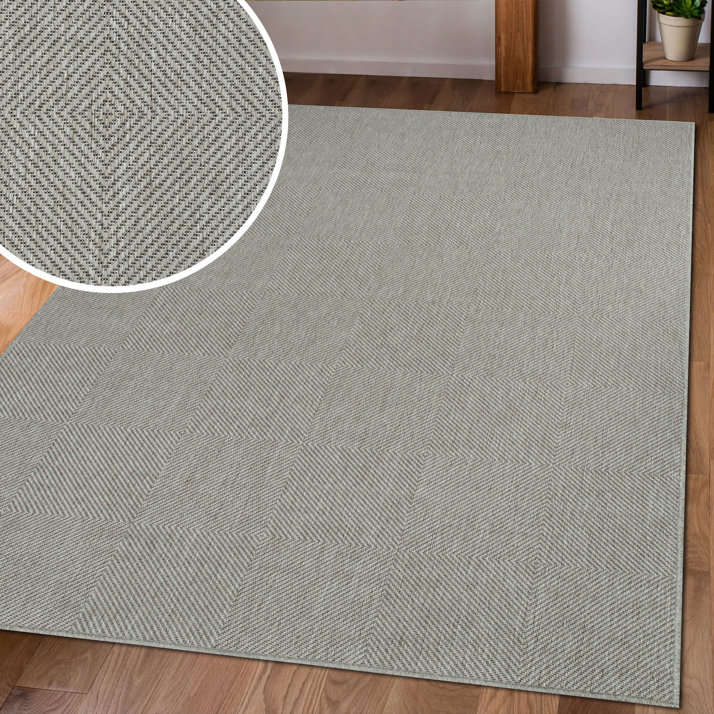 GOODproduct Tapis »Anna, auch als Läufer erhältlich« Rectangulaire 3 mm Höhe adapté intérieur et extérieur, aspect sisal, résistant aux intempéries et aux UV