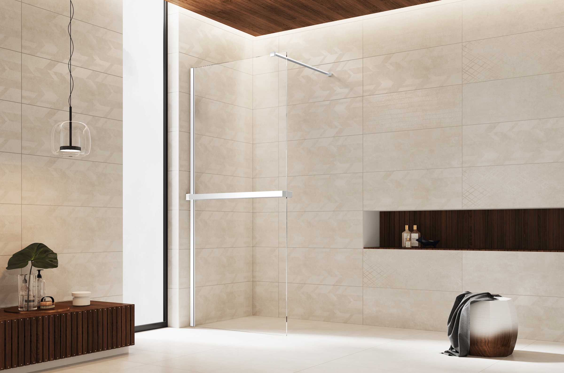 welltime Walk-in-Dusche »Walk-In Trento Deluxe« 1 Stk. tlg. 8mm ESG und Antikalkversiegelung