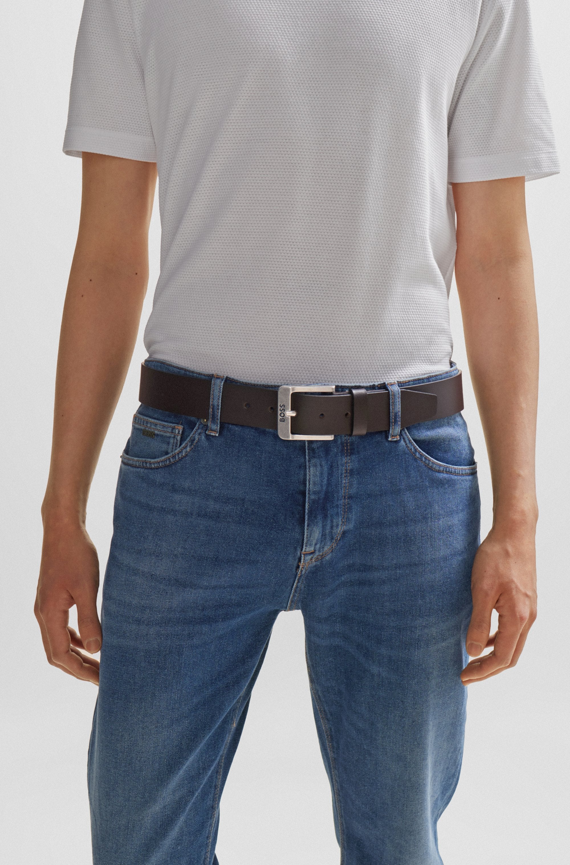 BOSS Ledergürtel »Jemio_Sz40« mit BOSS Schriftzug