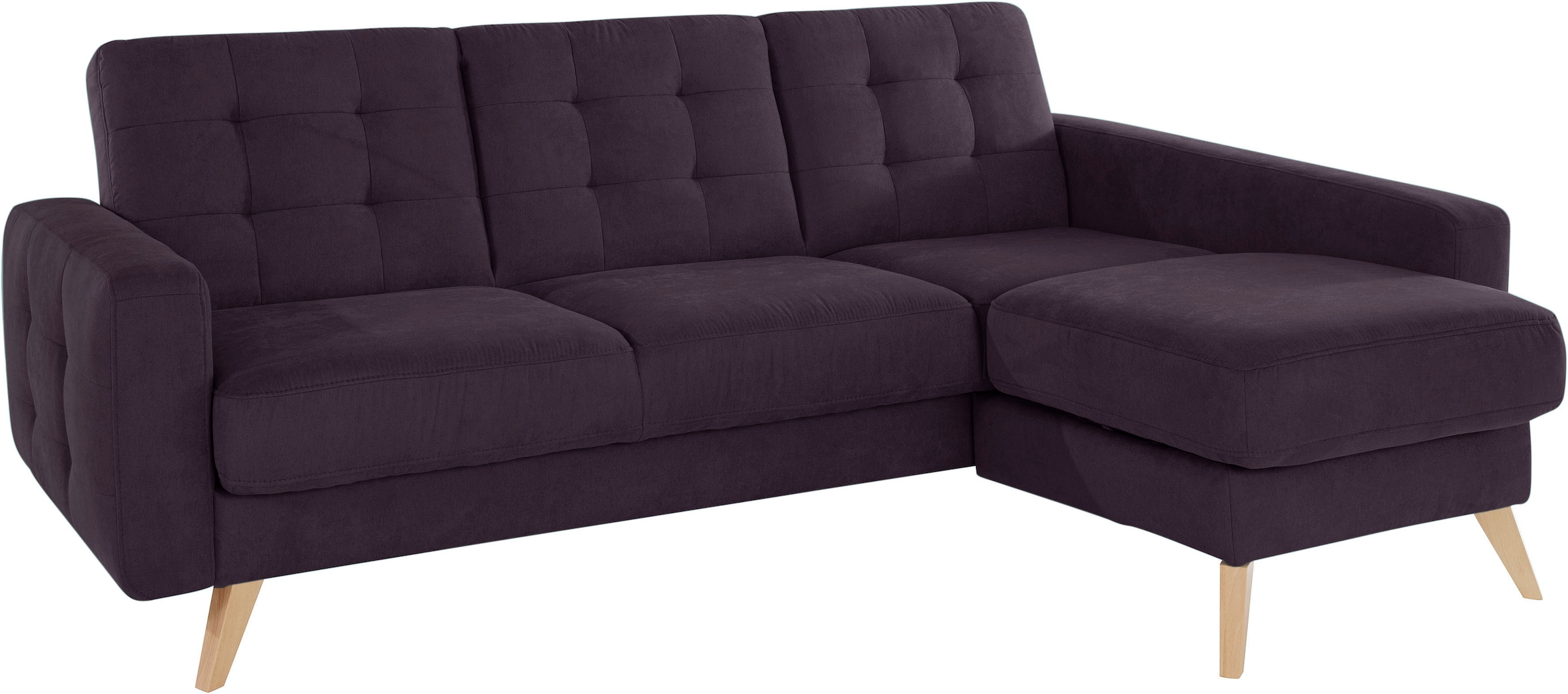 exxpo - sofa fashion Canapé d'angle »Nappa, kompakt und komfortabel, bequem, zeitloses Design, L-Form« tolle Detailverarbeitung, inkl. Bettfunktion und Bettkasten