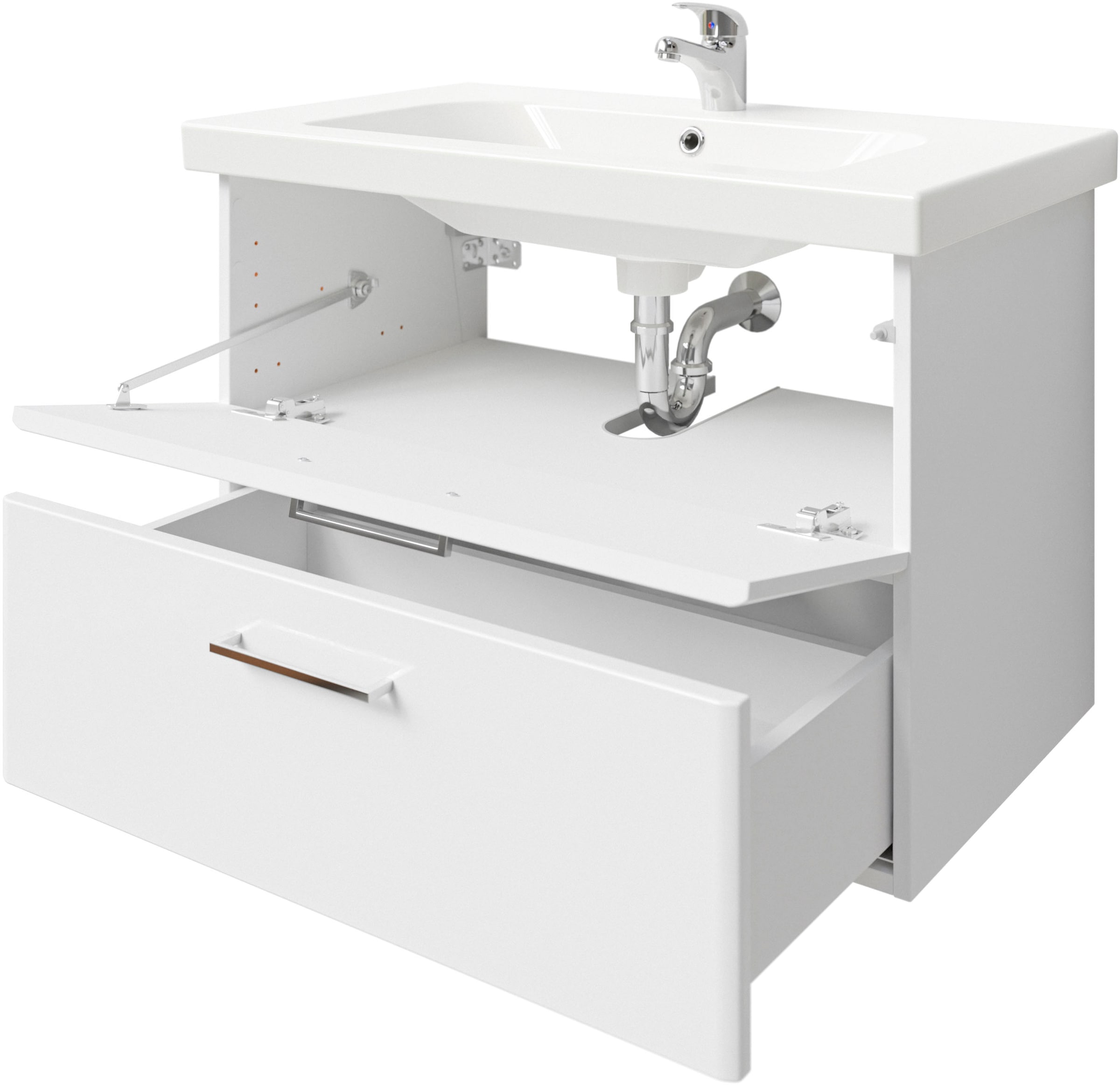 Saphir Ensemble de meubles de salle de bain »Quickset 316 Waschplatz, Keramikwaschtisch mit Unterschrank« 2 cuis tlg.