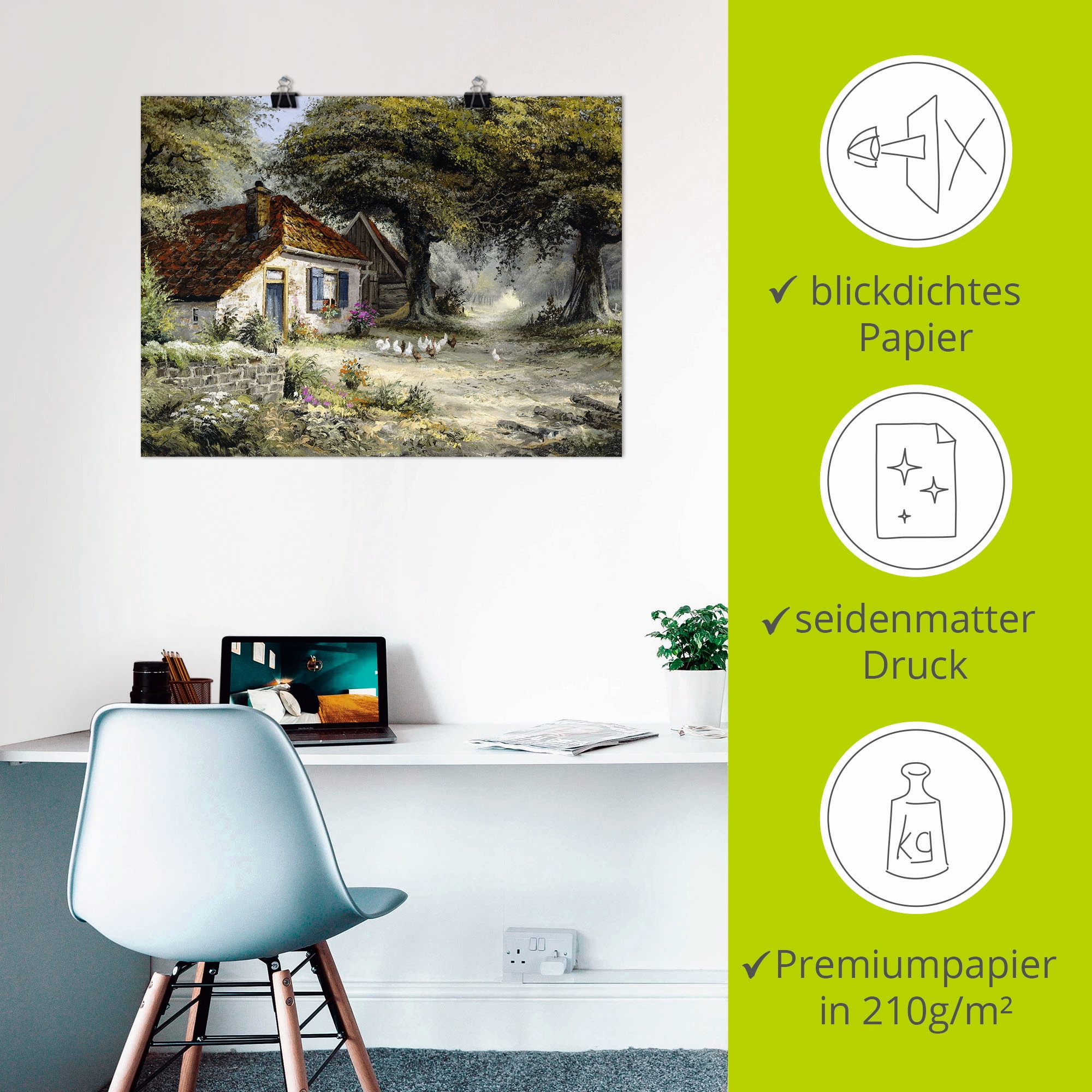 Artland Wandbild »Märchenhaftes Ferienhaus« Garten 1 Stk. tlg. als Leinwandbild, Poster in verschied. Grössen