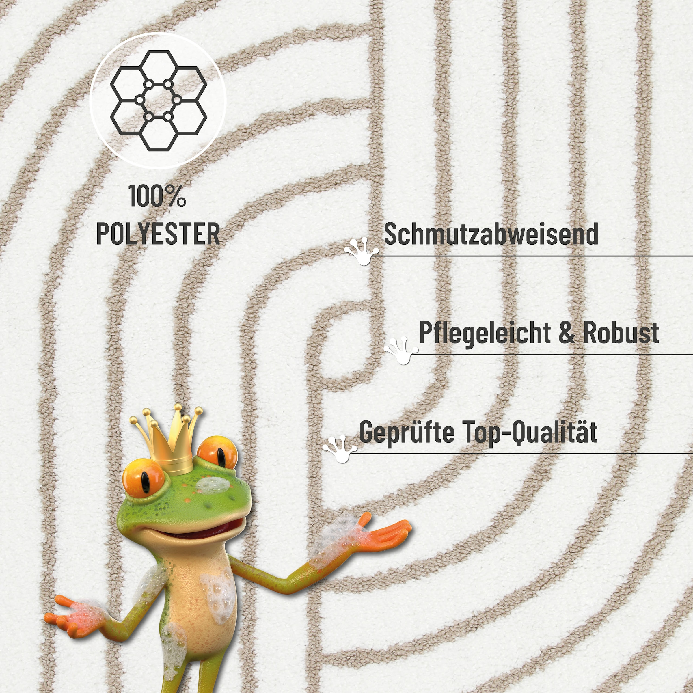 Wecon home Basics Tapis de bain »Hilda« Höhe 15 mm waschbar, rutschfest, strapazierfähig, pflegeleicht mit Retro Muster
