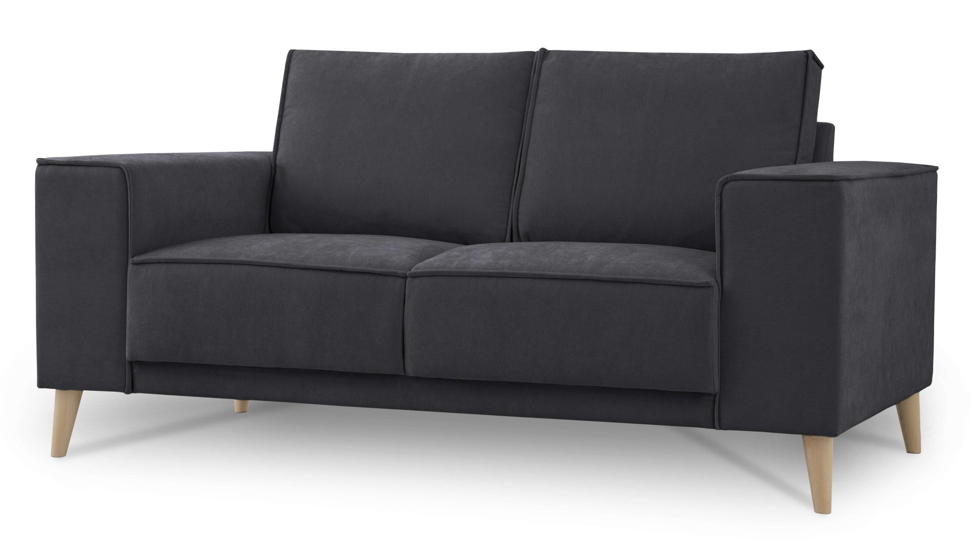 GOODproduct 2-Sitzer »Oland Skandi, weicher Chenille-Stoff« 164 cm, Wellenunterfederung, Skandi-Design, Massivholzfüsse