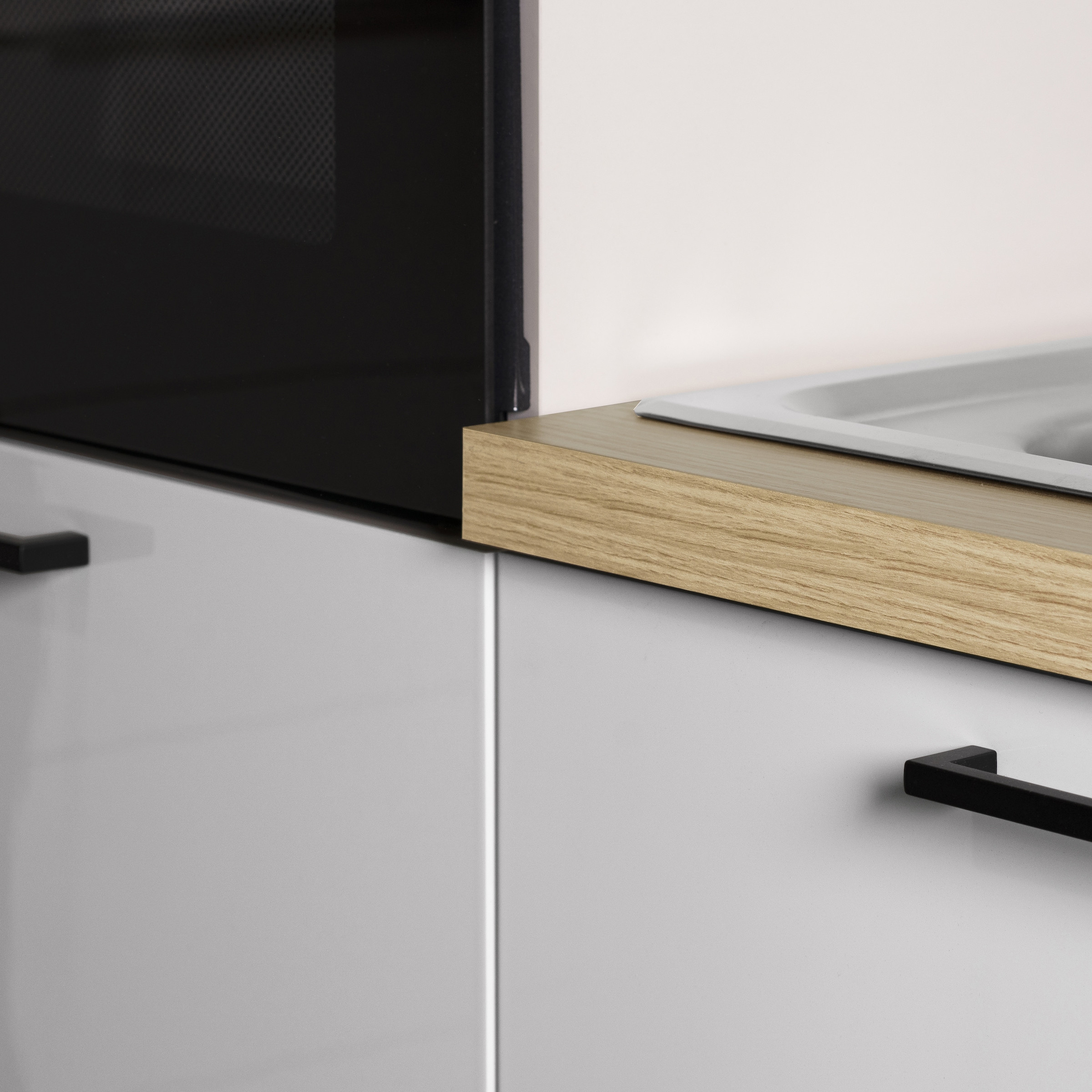 KOCHSTATION Kitchenette »Luna, Einbauküche, Zeilenküche, mit Soft-Close Funktion, Made in Italy« Breite 300 cm ohne E-Geräte, mit Spüle+Siphon und Aufsatz