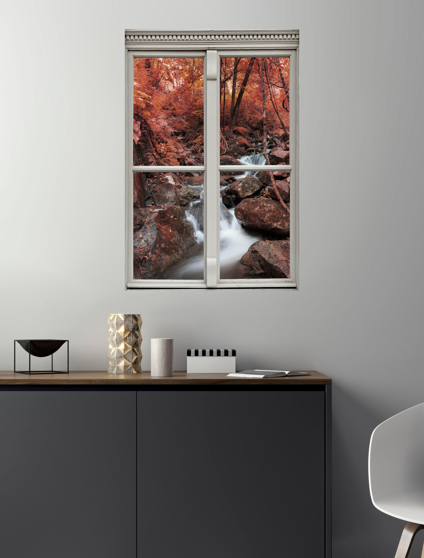 queence Wandsticker »Bach« Wandsticker, Wandbild, selbstklebend, 3D, Fenster