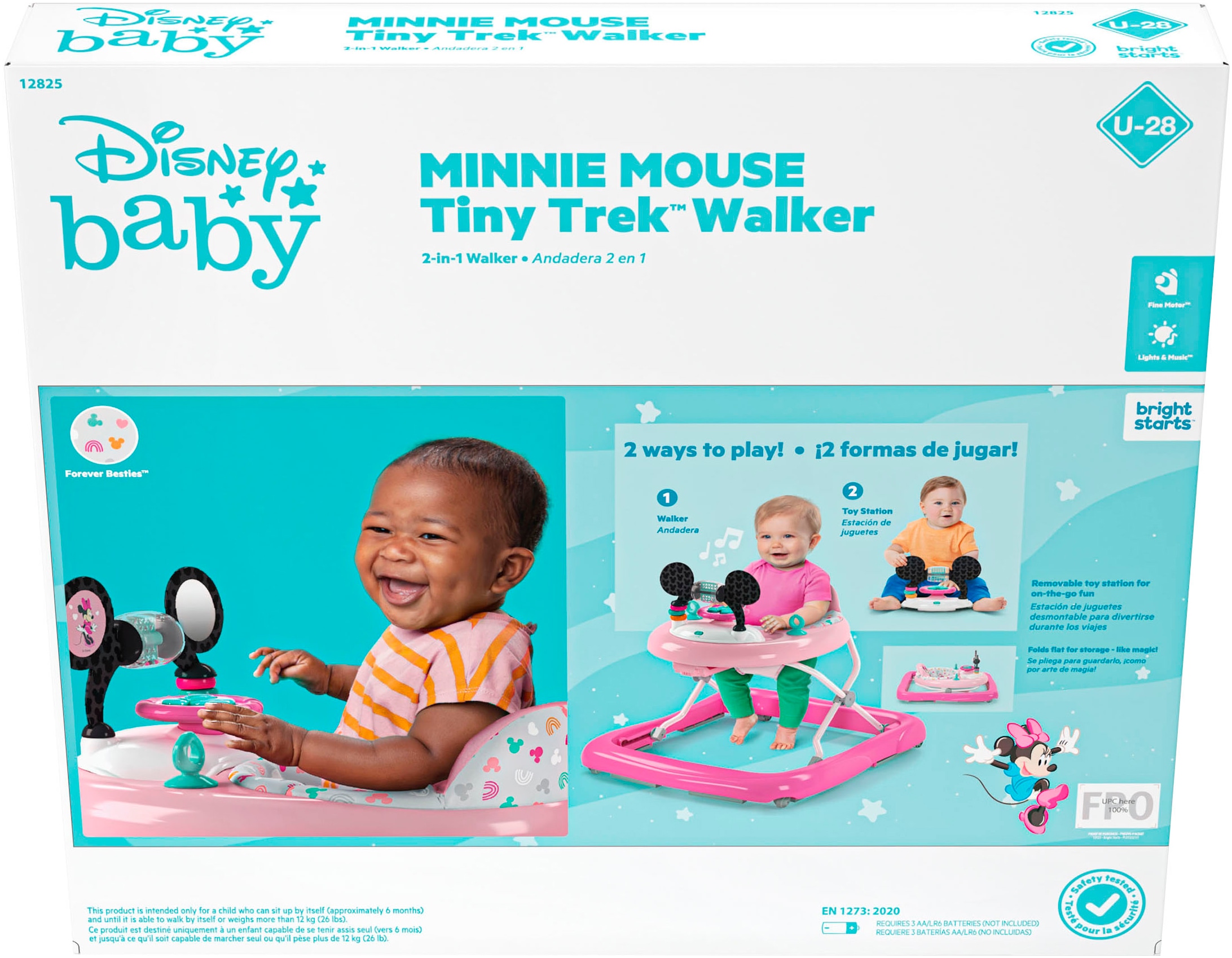 Bright Starts Lauflernhilfe »MINNIE MOUSE Tiny Trek™ Walker, Forever Besties™, 2-in-1 Walker« mit Licht und Sound