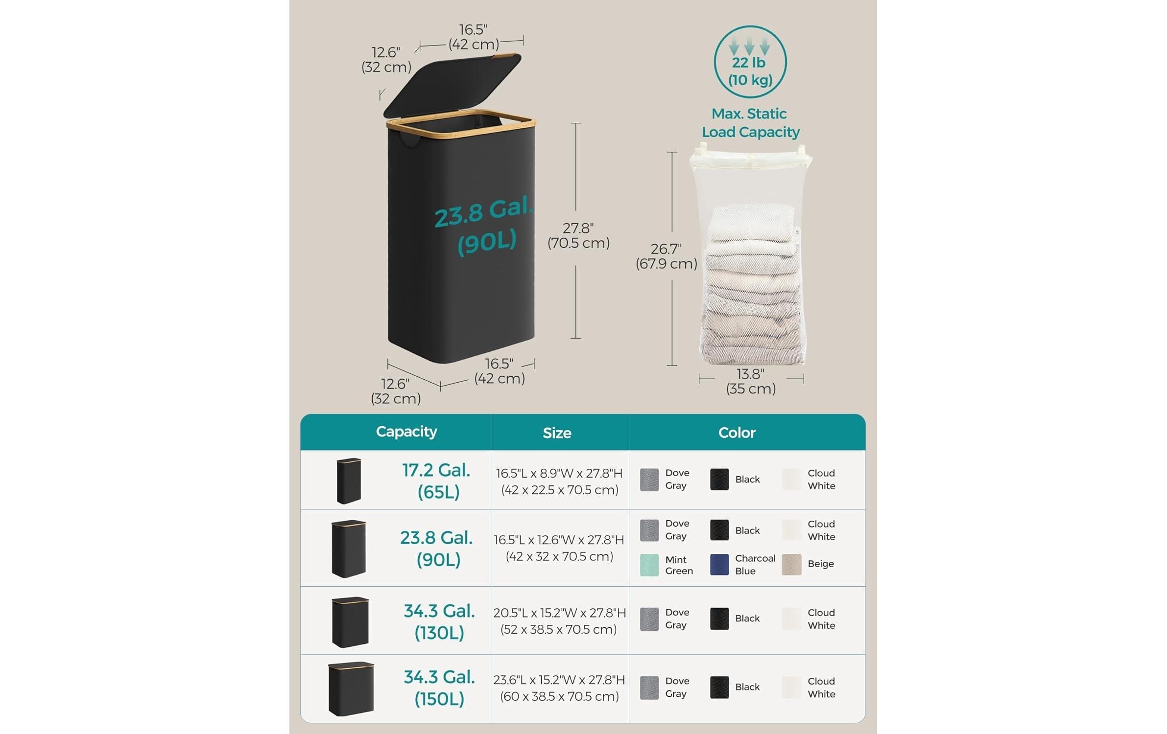 SONGMICS Wäschekorb »65 l«