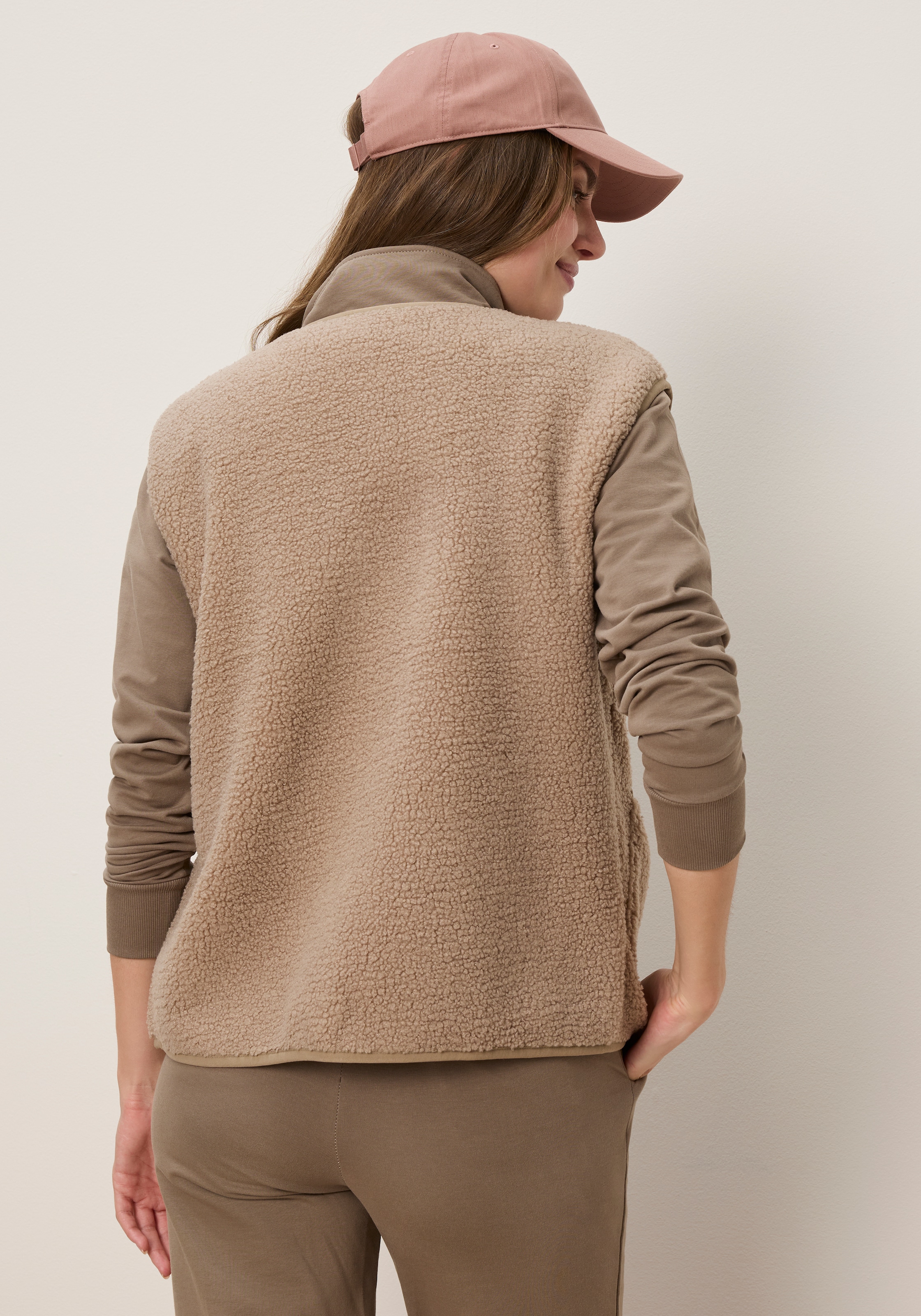 Tamaris Gilet court en polaire Teddy, avec boutons-pression