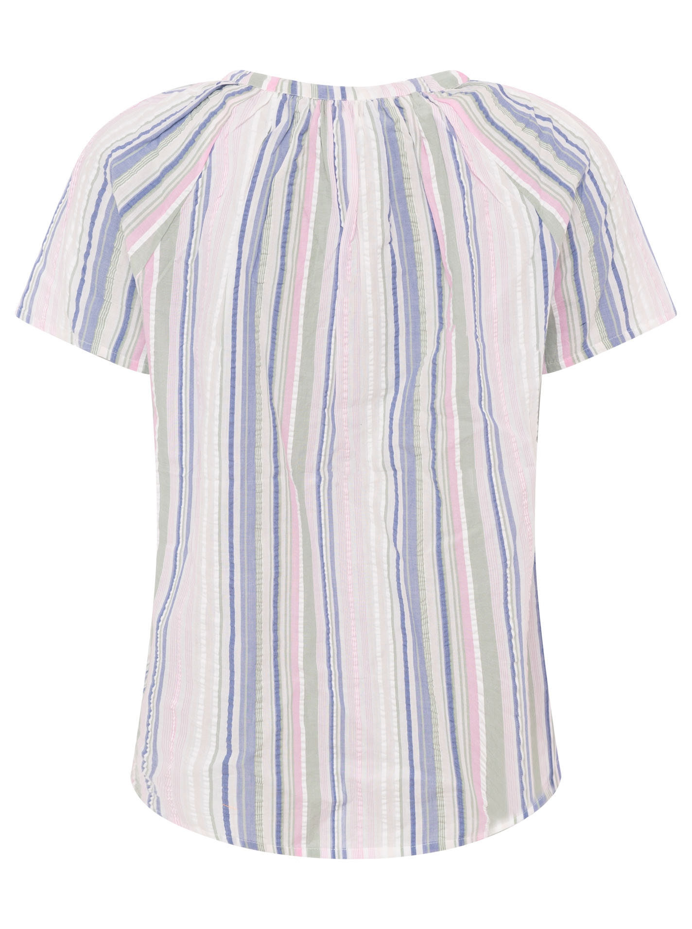 Zwillingsherz Blouse à manches courtes »"Summer Stripes"« Streifen, Tunnelzug und Tasseln, kurzarm