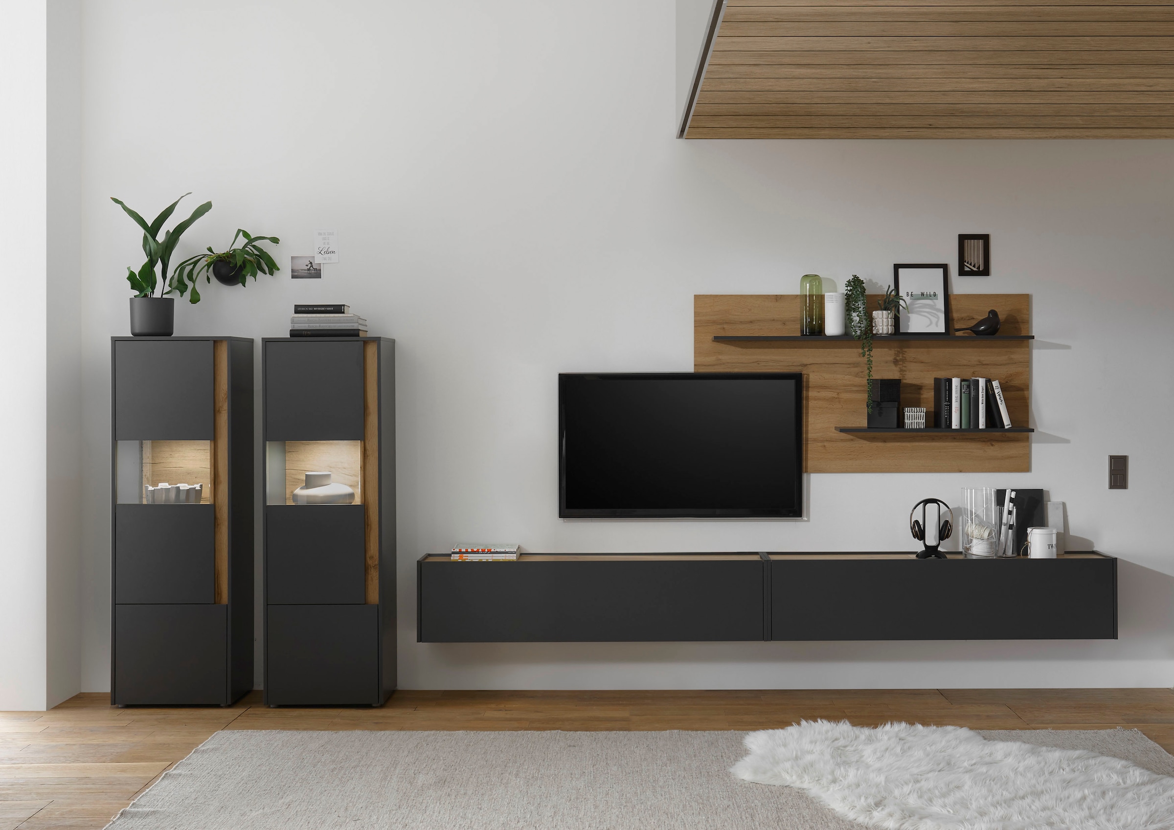 Home affaire Wohnwand »City/Giron, moderne Anbauwand, Komplettset in vielen Farben verfügbar« Set, 5 Stk. tlg.