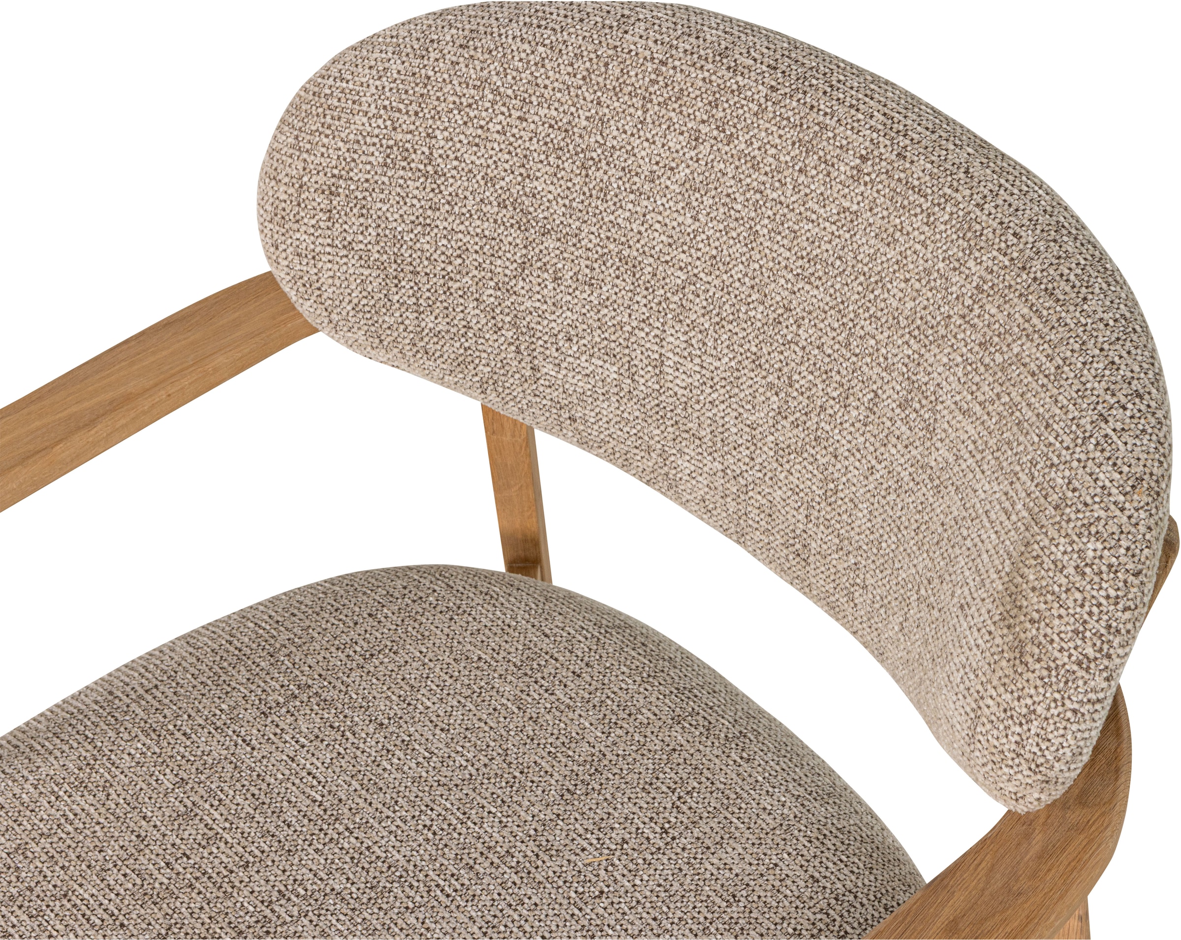 WOOOD Fauteuil lounge »Udar mit Eichenholzgestell und More-Melange-Bezug, B68 x T75 x H76 cm« très haute résistance à l'usure, accoudoirs intégrés, capacité de charge 120 kg