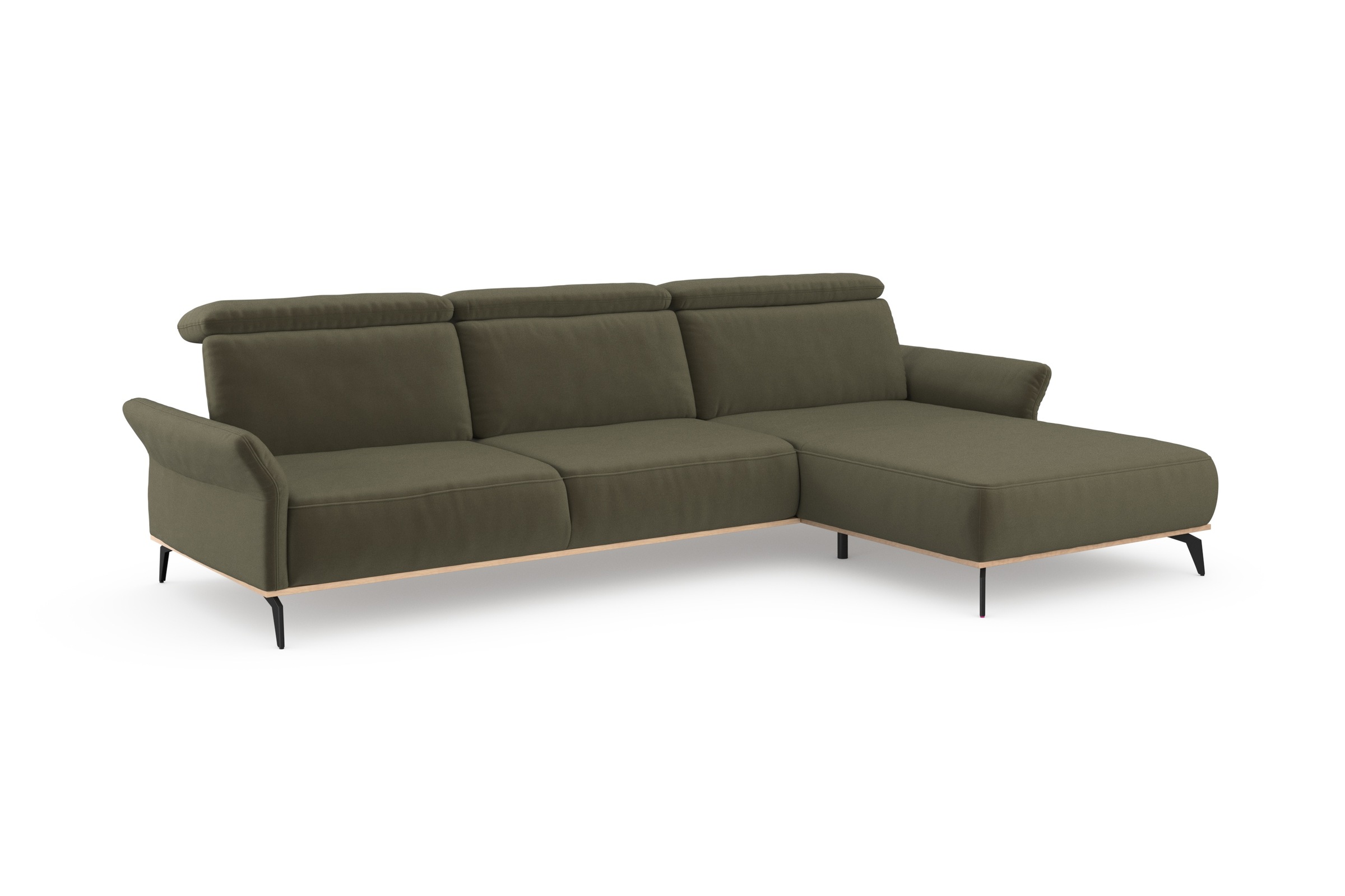 Home affaire Canapé d'angle »Fjord L-Form« massiv, wahlweise mit Armlehnfunktion, Kopf- Sitztiefenverstellung