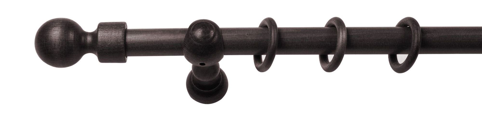 SN DECO GROUP Gardinenstange »Giro« 1 läufig-läufig Fixmass 28 mm, Holz, verschiedenen Längen und Farbe, Komplettset